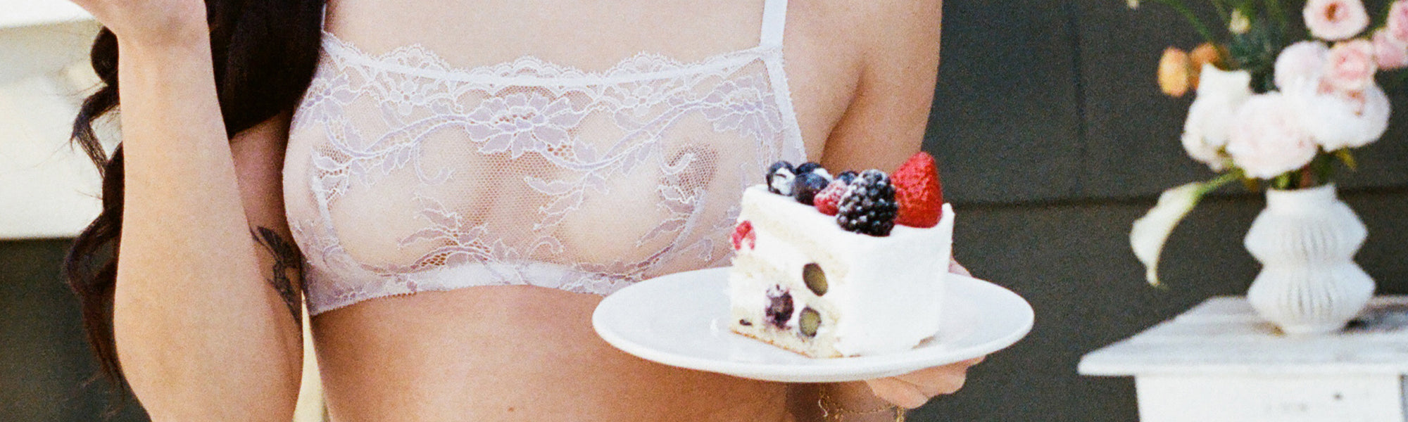 Female model wearing the Journelle Anais Bralette