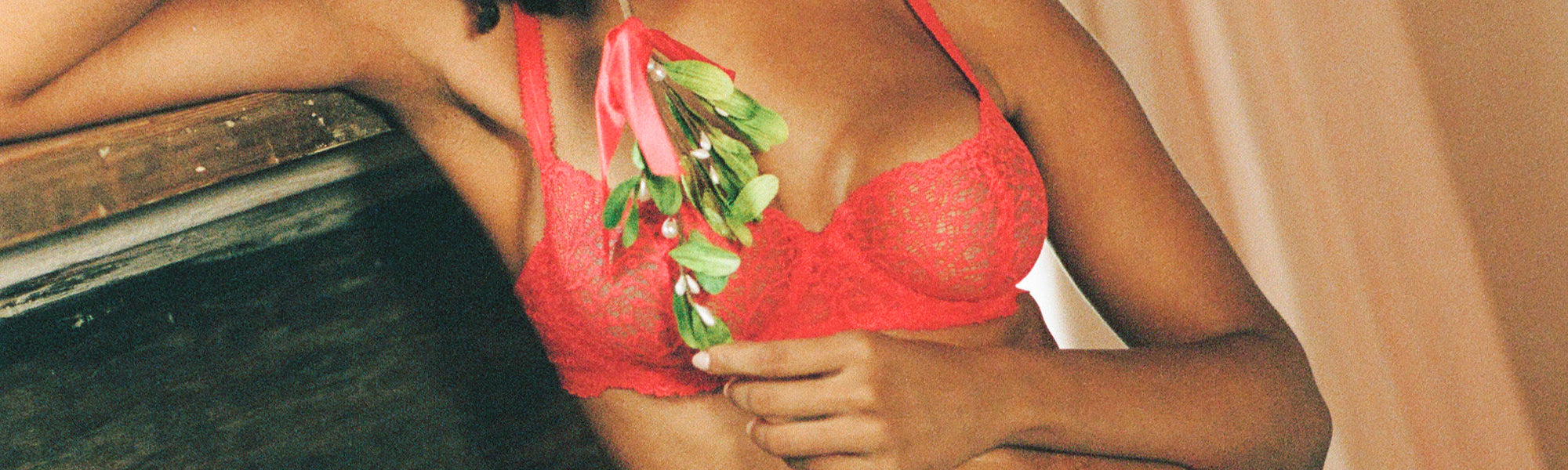 Female model wearing the Journelle Allegra Balconette Bra