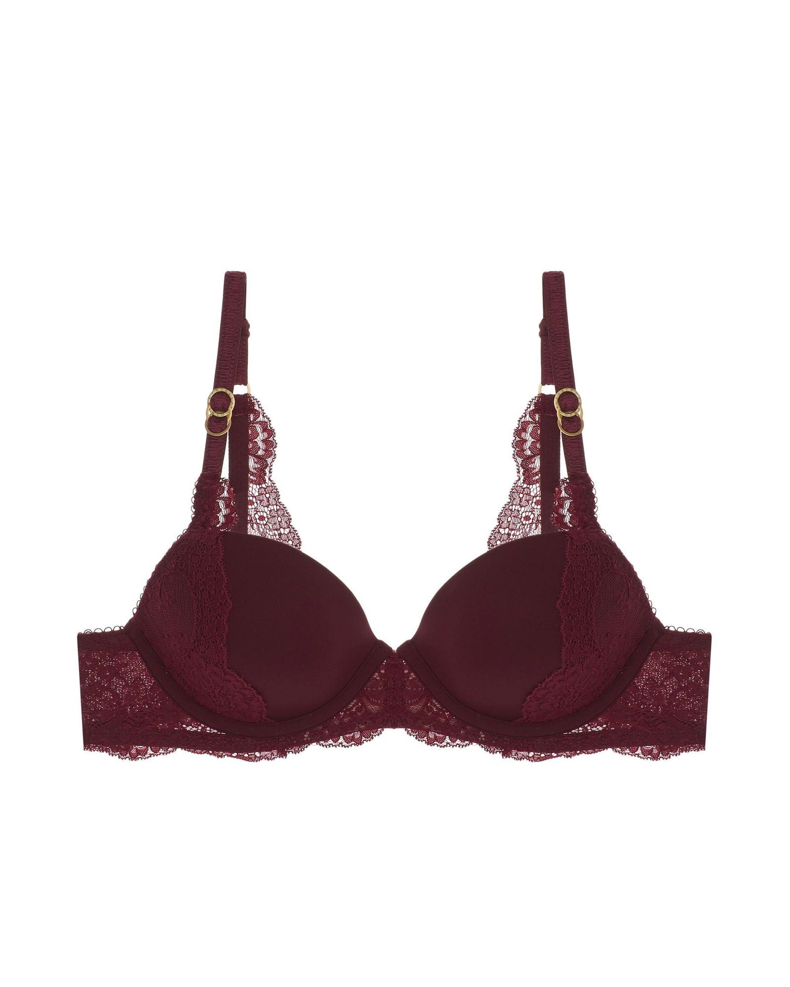 Stella McCartney Stella Smooth & Lace Contour Plunge Bra in red
