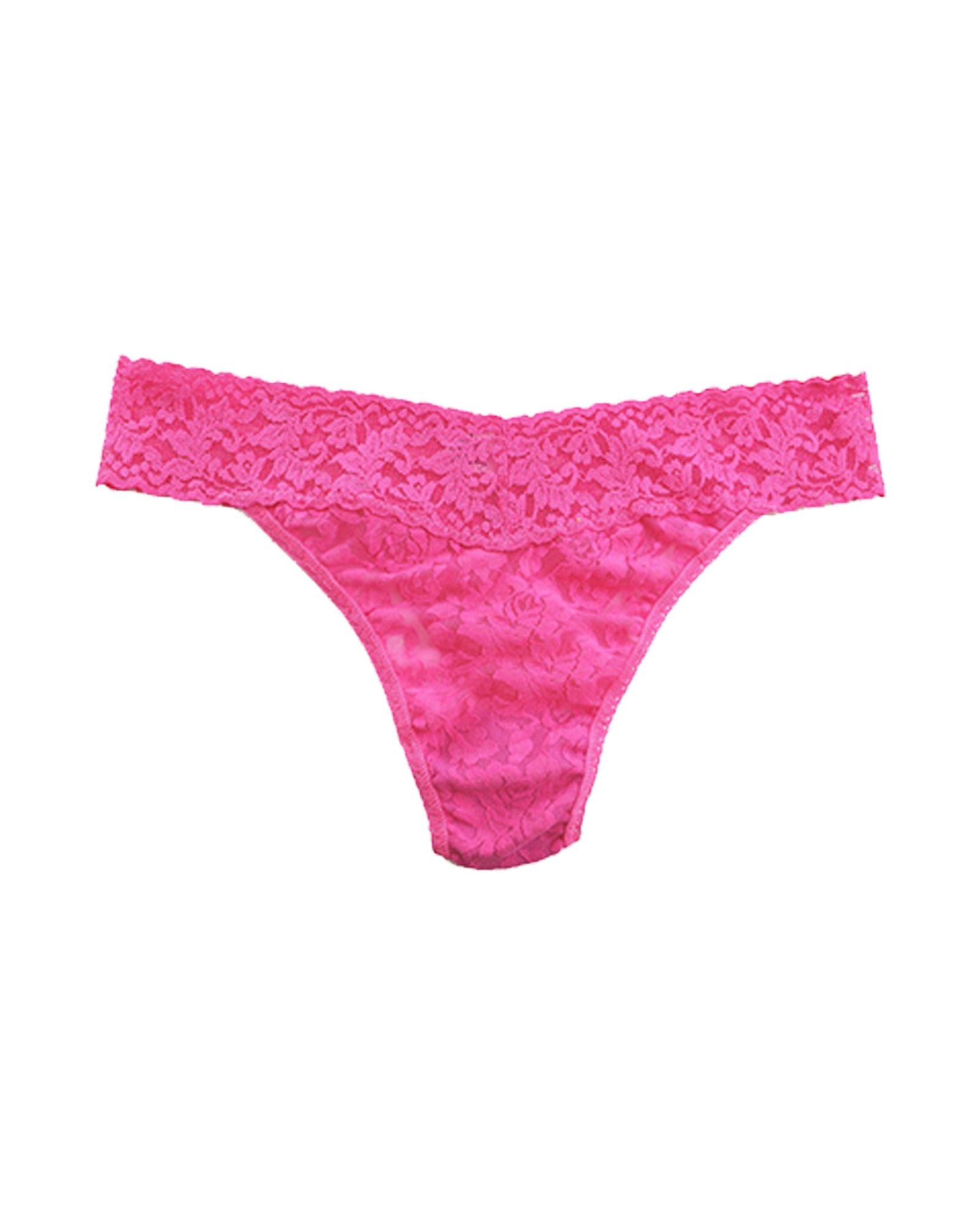 Hanky Panky Signature Lace Original Rise Thong in pink