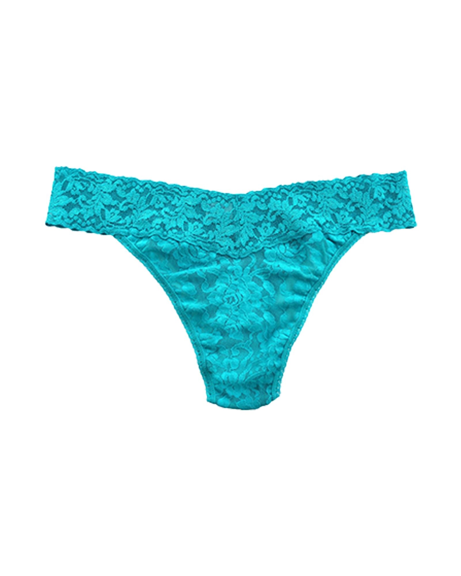 Hanky Panky Signature Lace Original Rise Thong in blue