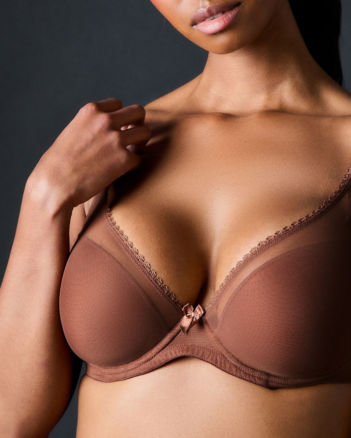Journelle Victoire Plunge Bra in brown