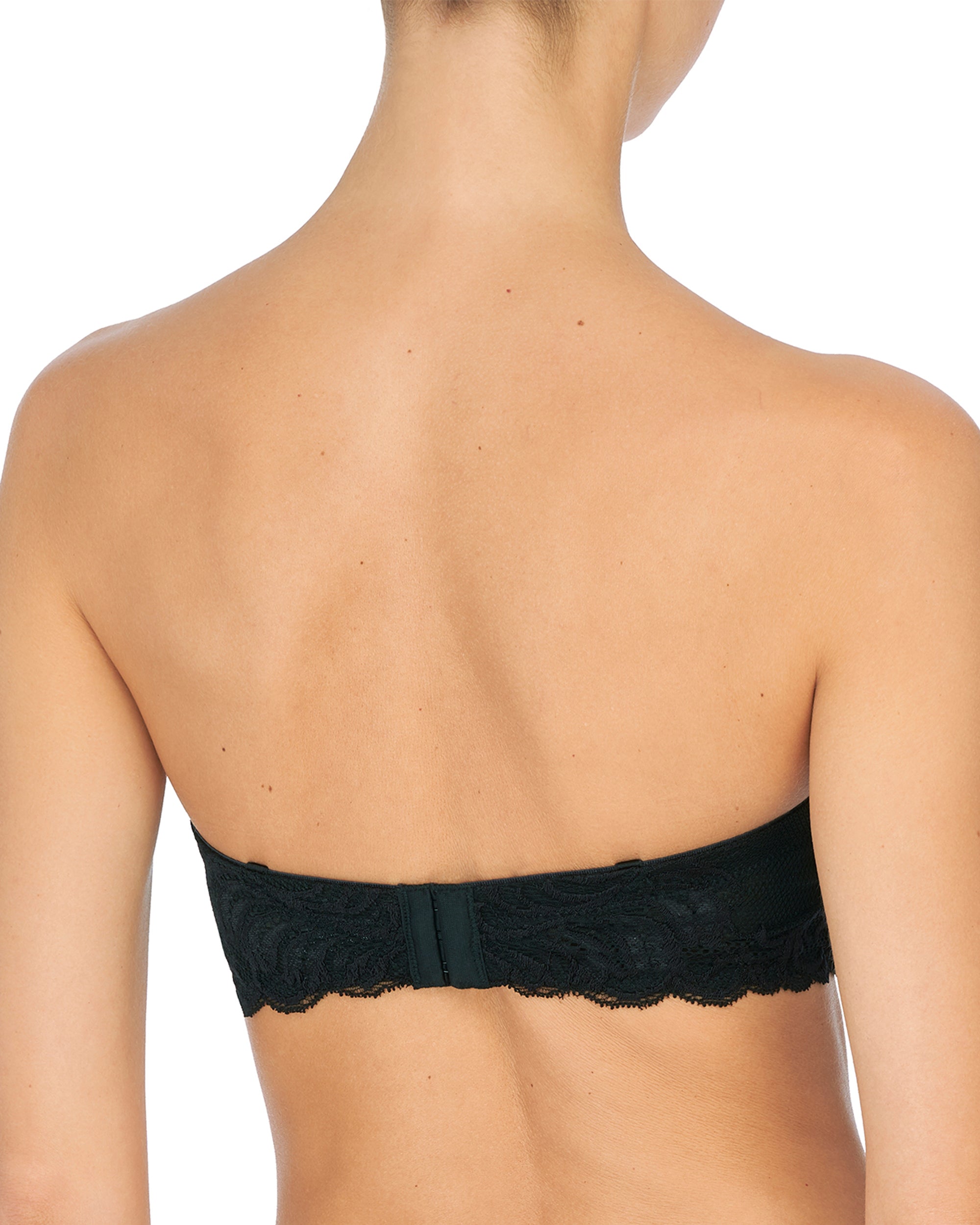 Natori Feathers Strapless Plunge Bra in black
