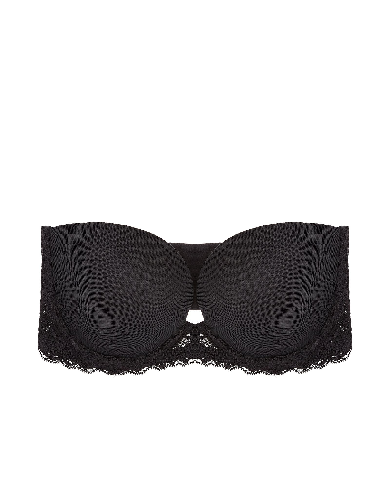 Natori Feathers Strapless Plunge Bra in black