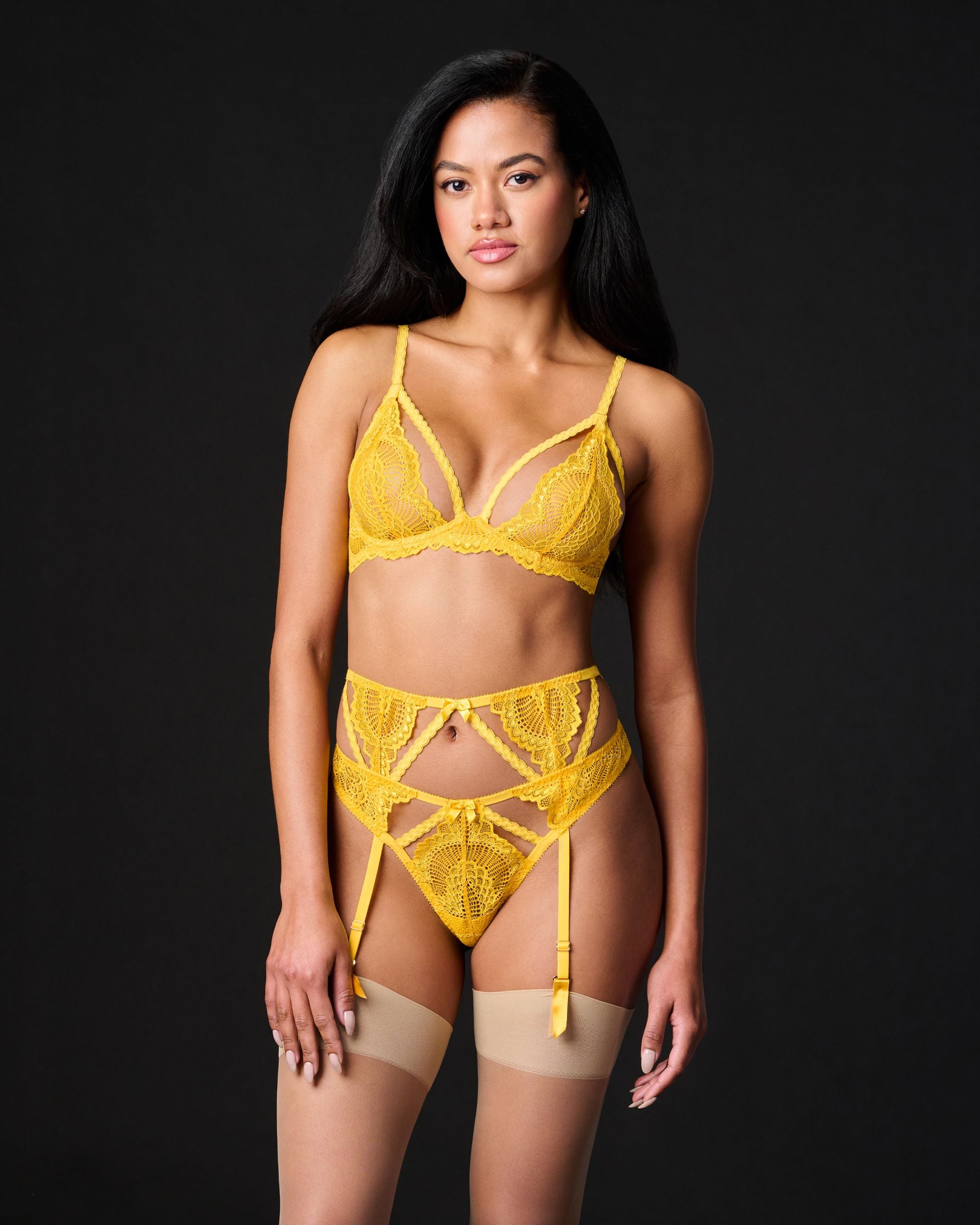 Journelle Natalia Suspender Belt in yellow