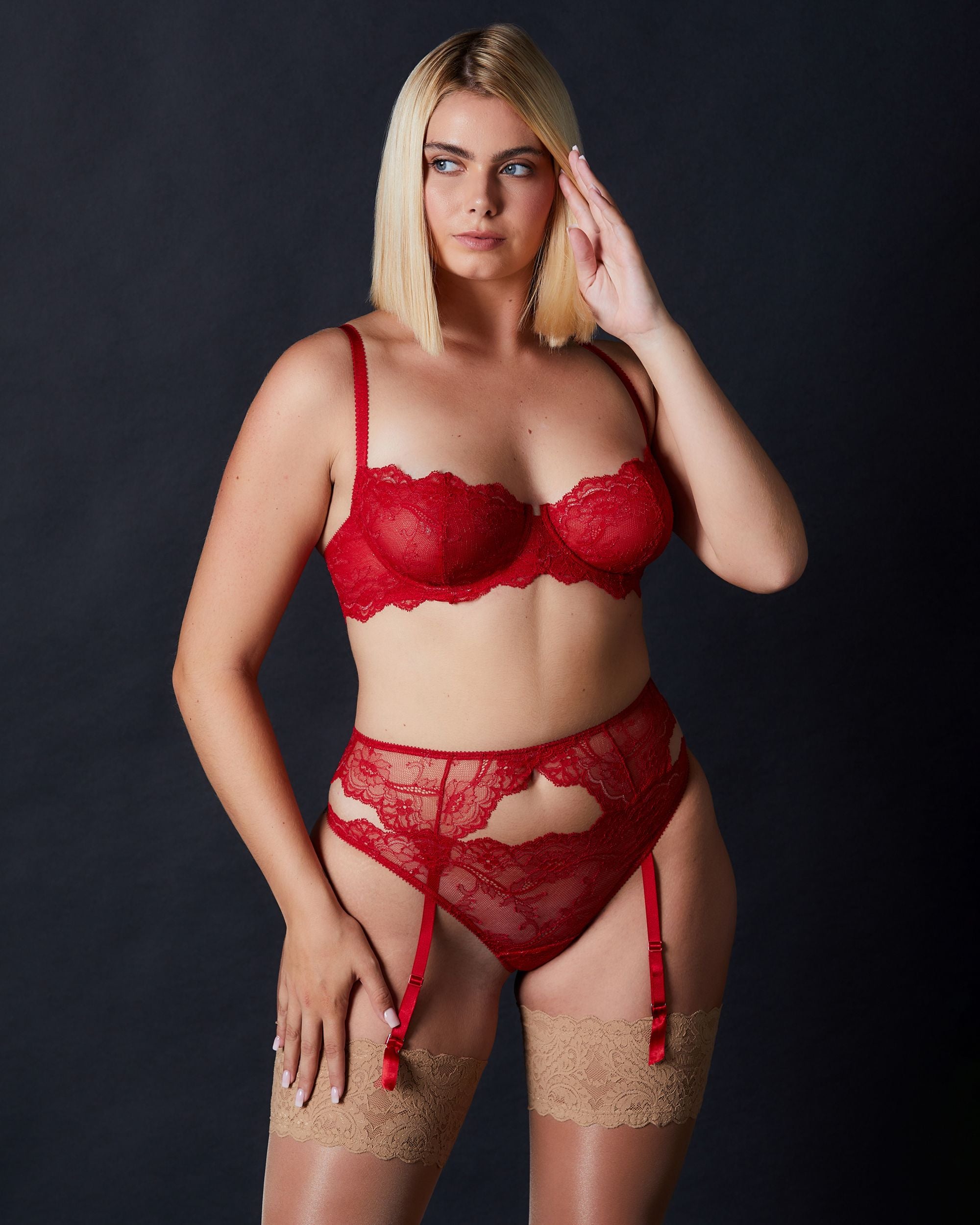 Journelle Anais Low Balconette Bra in red
