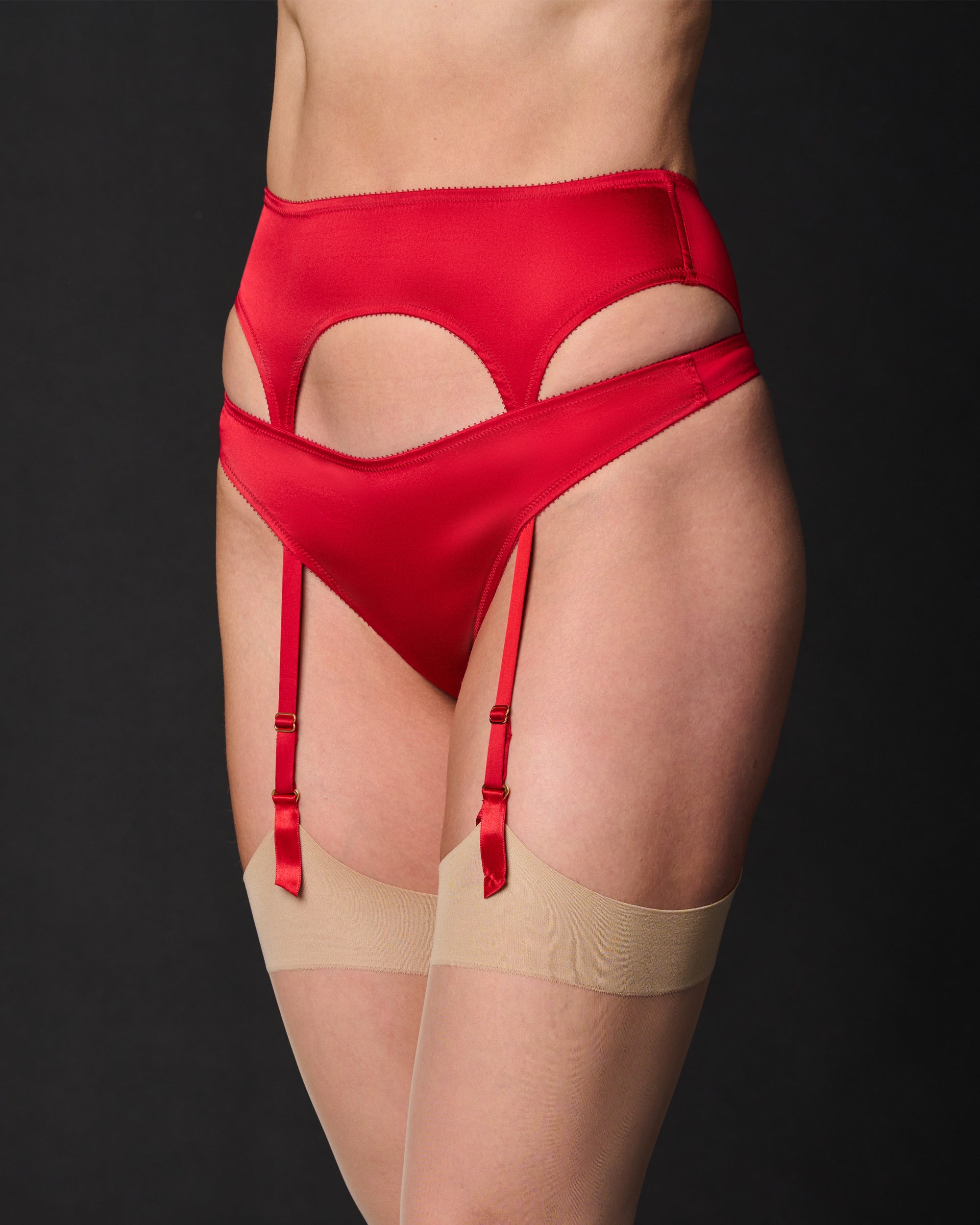 Journelle Iris Suspender Belt in red