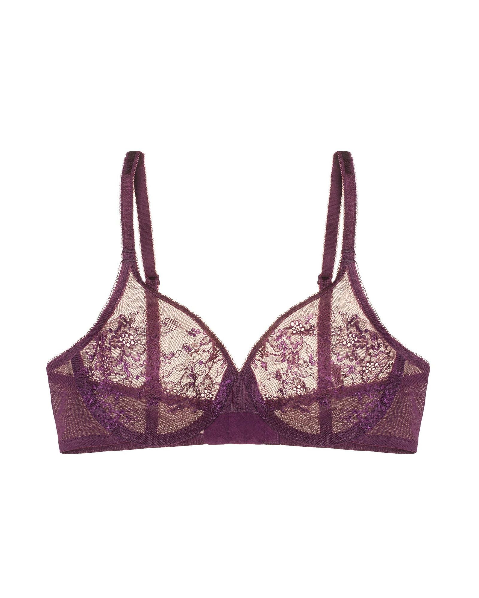Gossard Glossies Lace Sheer Bra in purple