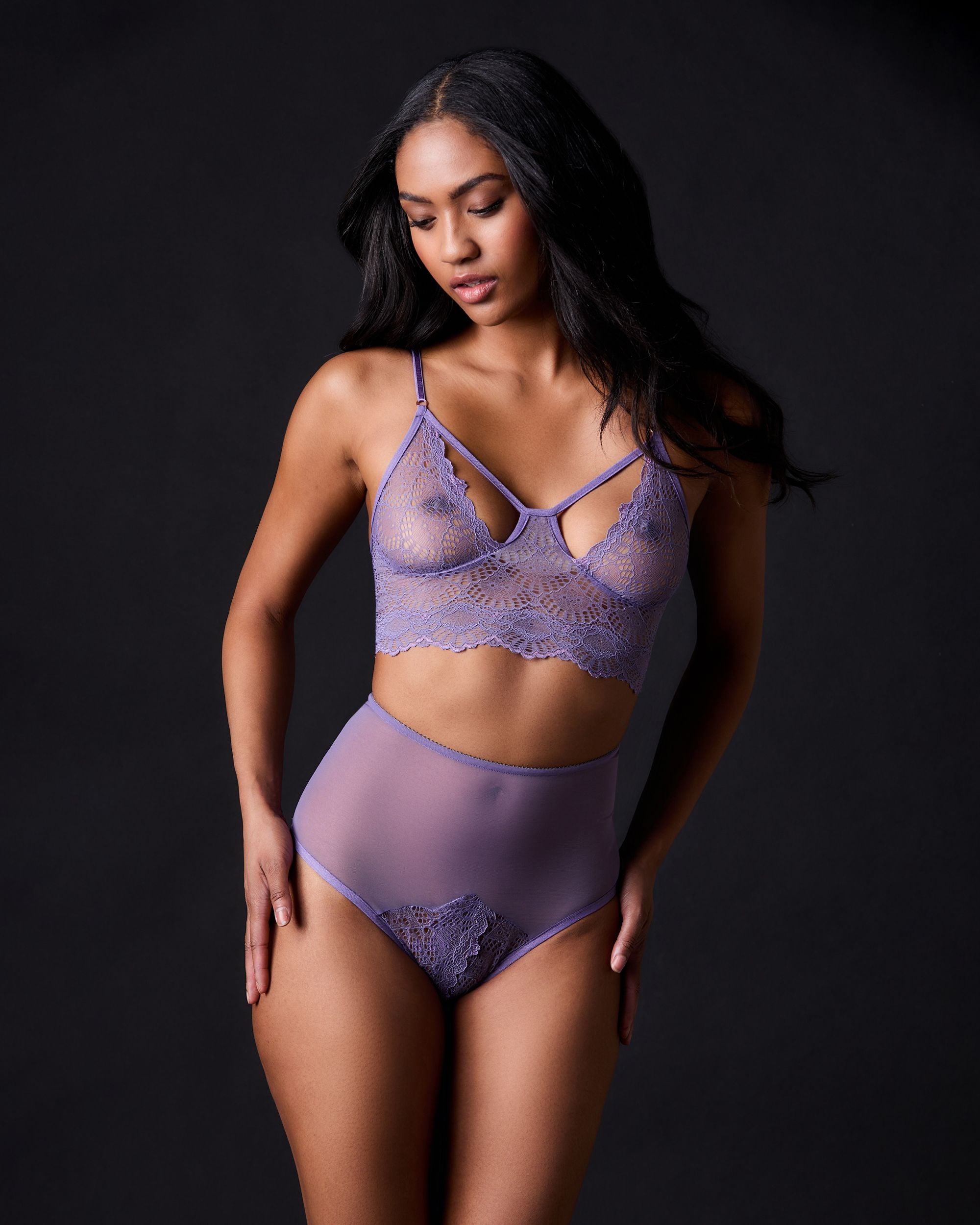 Only Hearts Whisper Sweet Nothings Coucou Hi-Waist Brief in purple