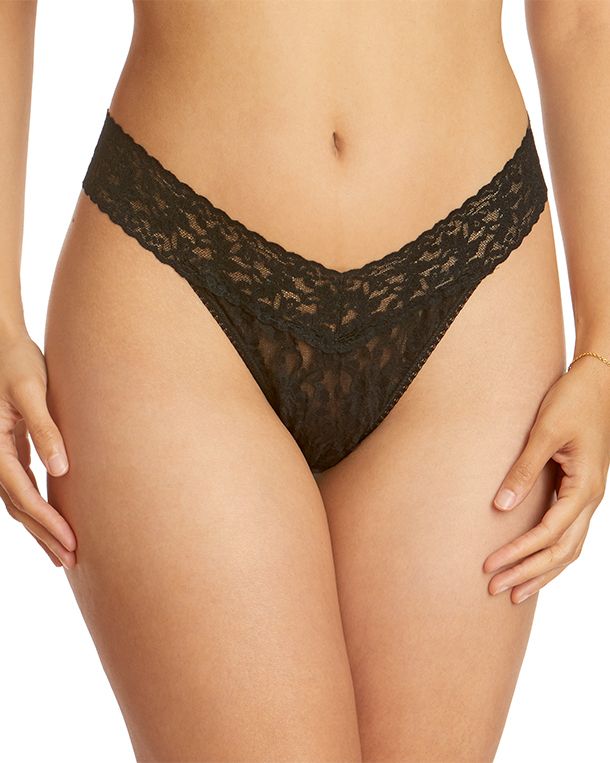 Hanky Panky Signature Lace Low Rise Thong 3-Pack in black
