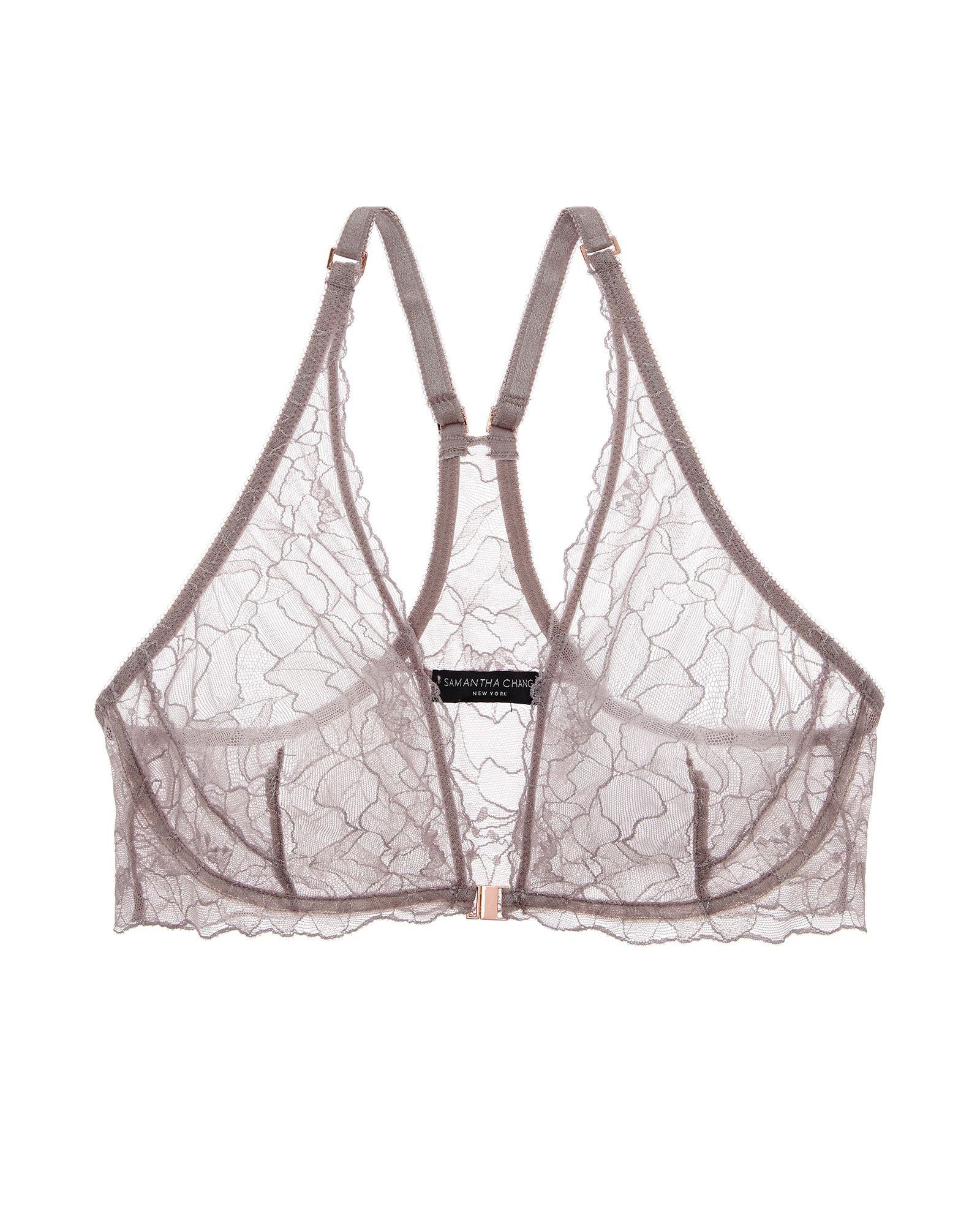 Samantha Chang All Lace Glamour Halter Bra in purple