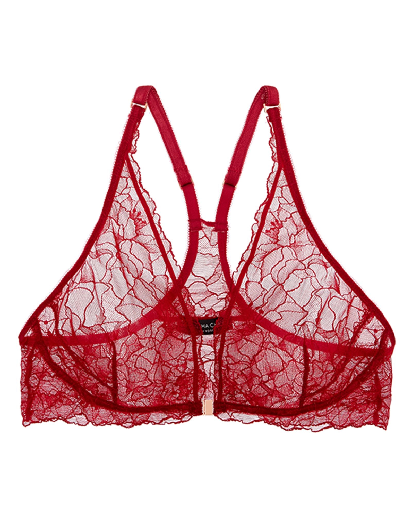 Samantha Chang All Lace Glamour Halter Bra in red