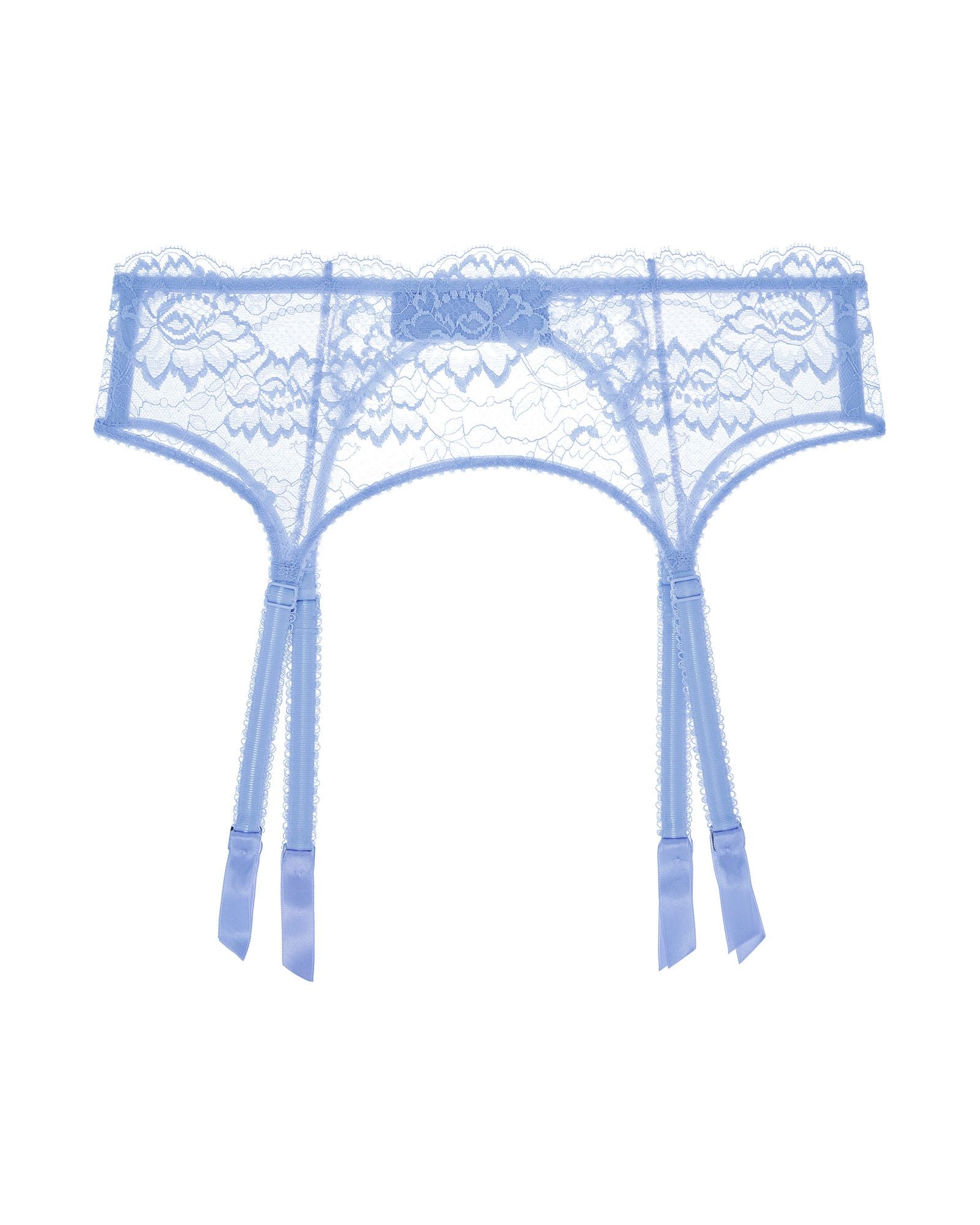 Journelle Isabel Suspender Belt In Mer Blue, Size Large