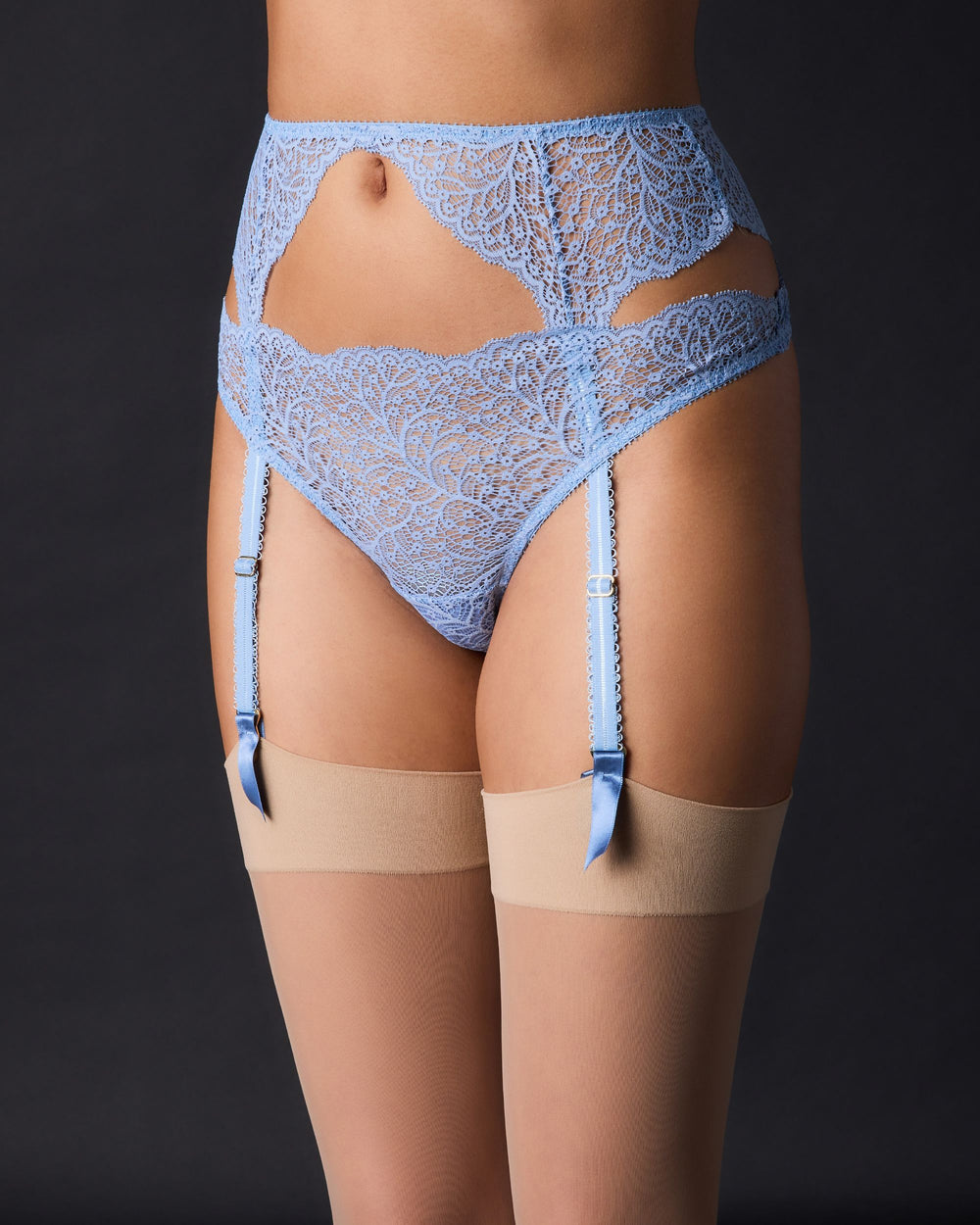 Journelle Allegra Suspender Belt in blue