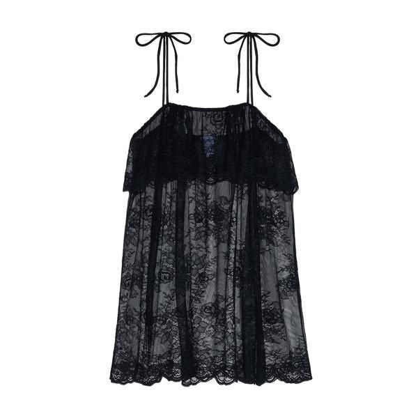 Eberjey Aurora Ruffle Babydoll in black