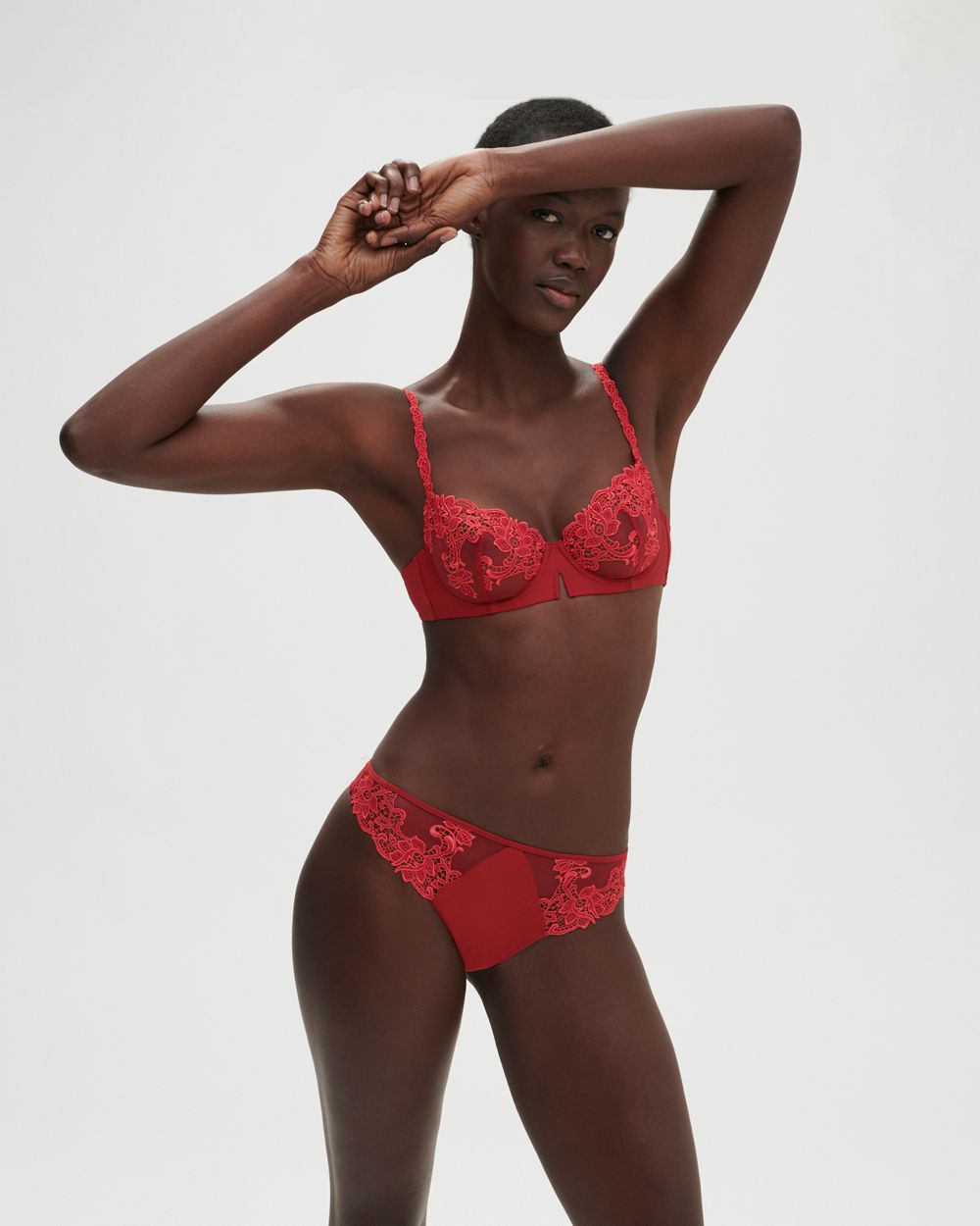 Simone Perele Saga Tattoo Demi Cup Bra in red