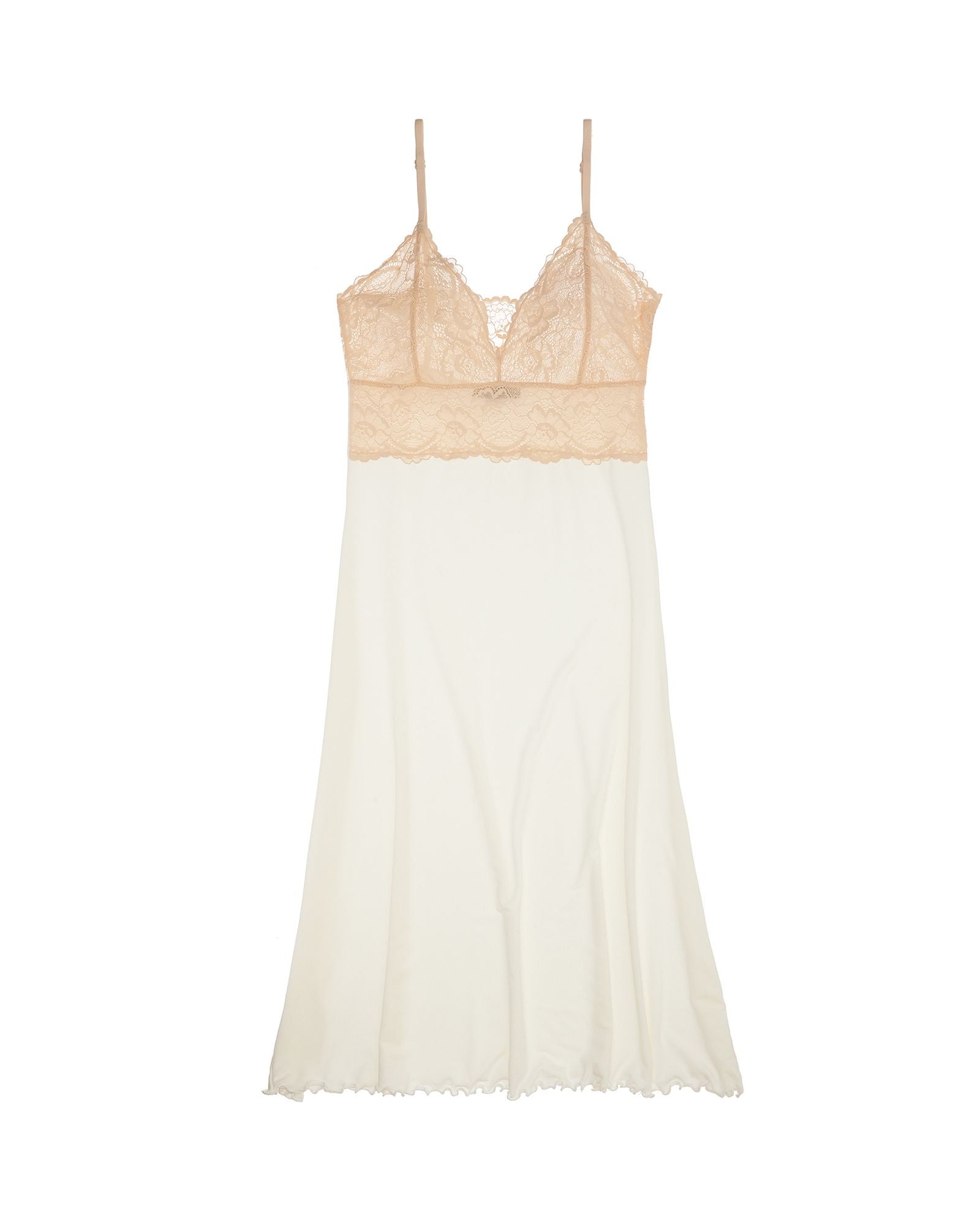 Samantha Chang Home Lace Cup Ballerina Gown in white