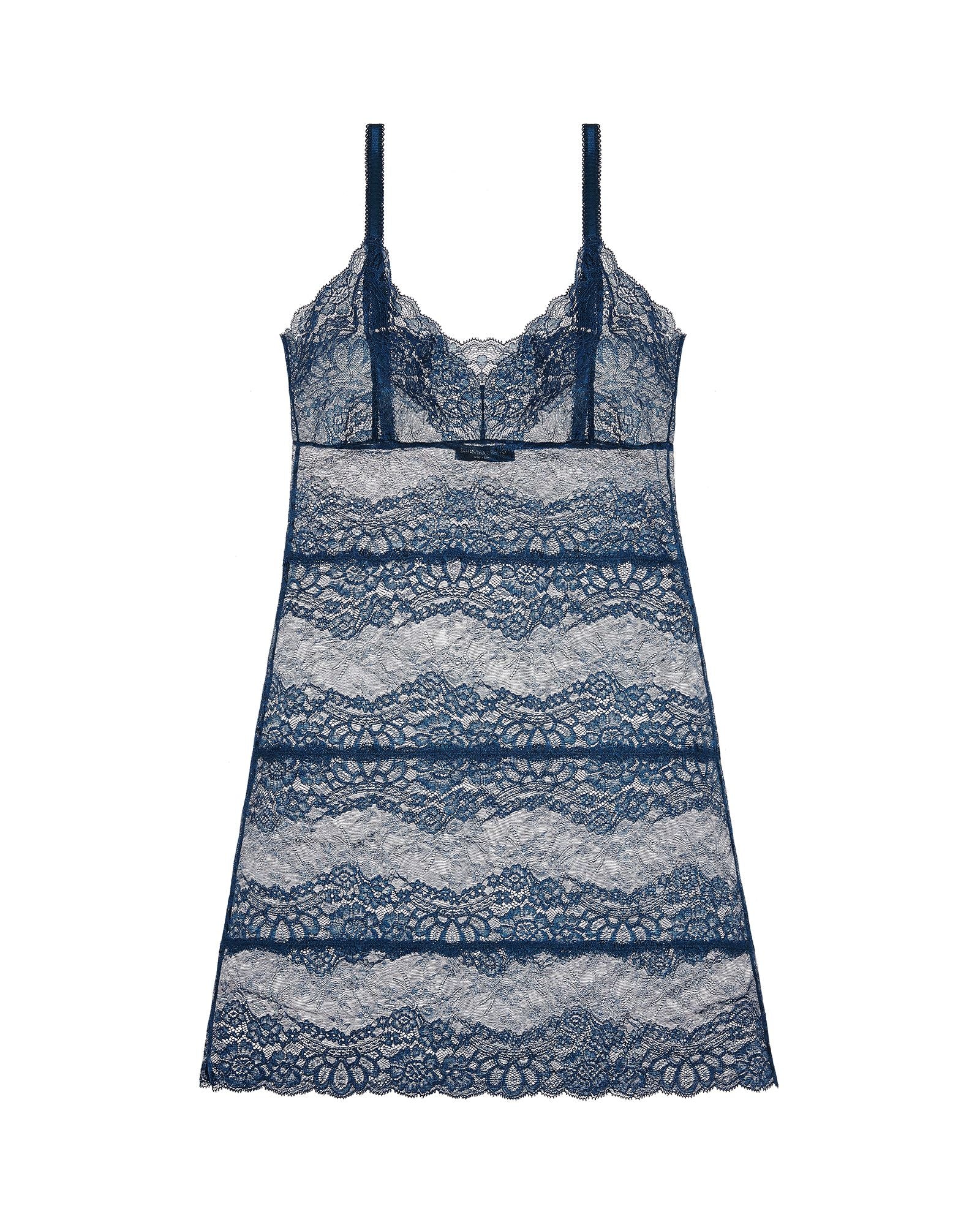 Samantha Chang All Lace Boudoir Full Slip in blue