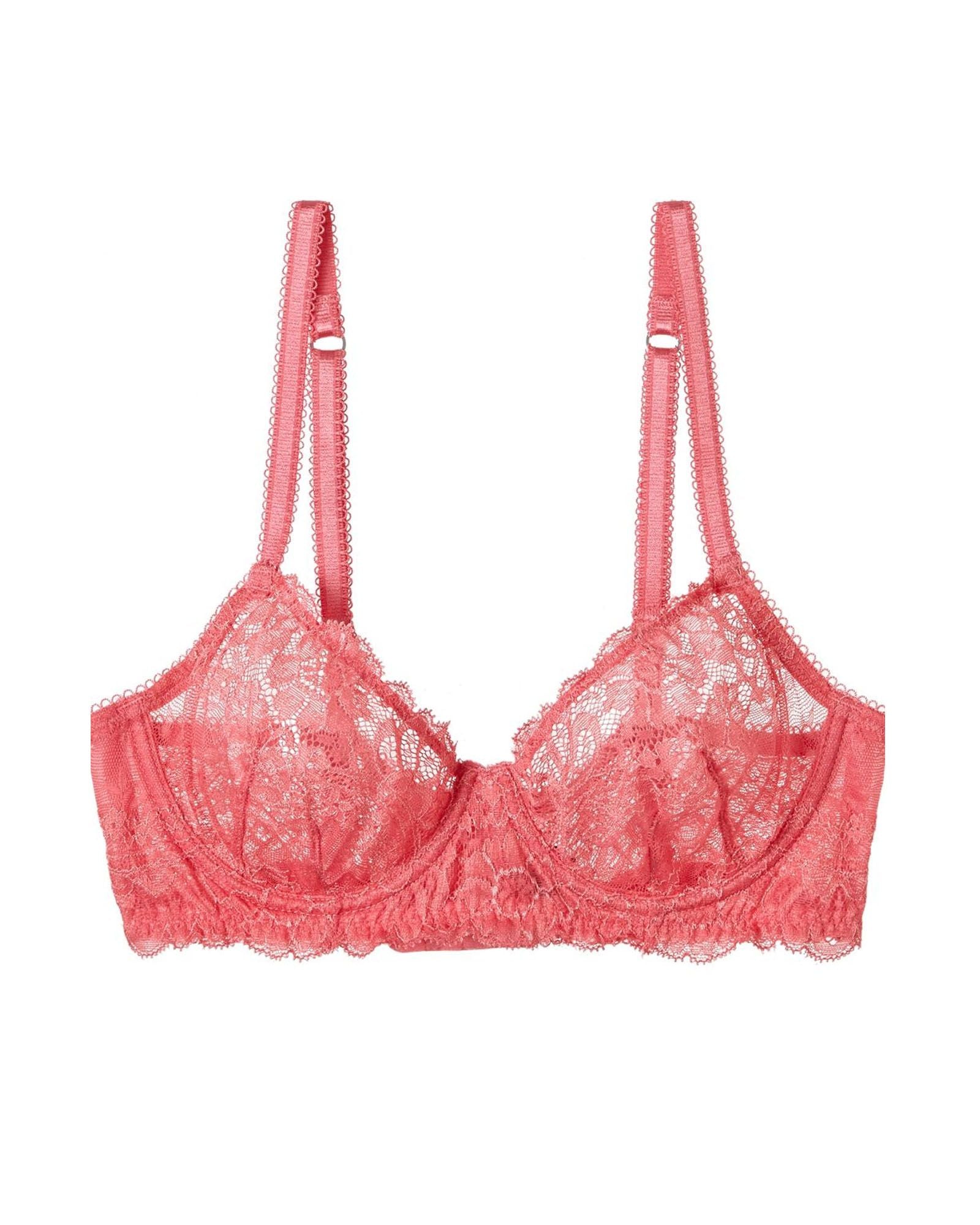 Samantha Chang All Lace Boudoir Underwire Balconette Bra in pink