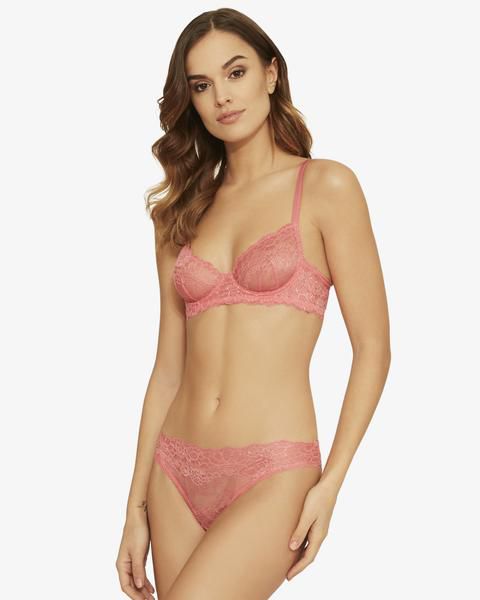 Samantha Chang All Lace Boudoir Thong in pink