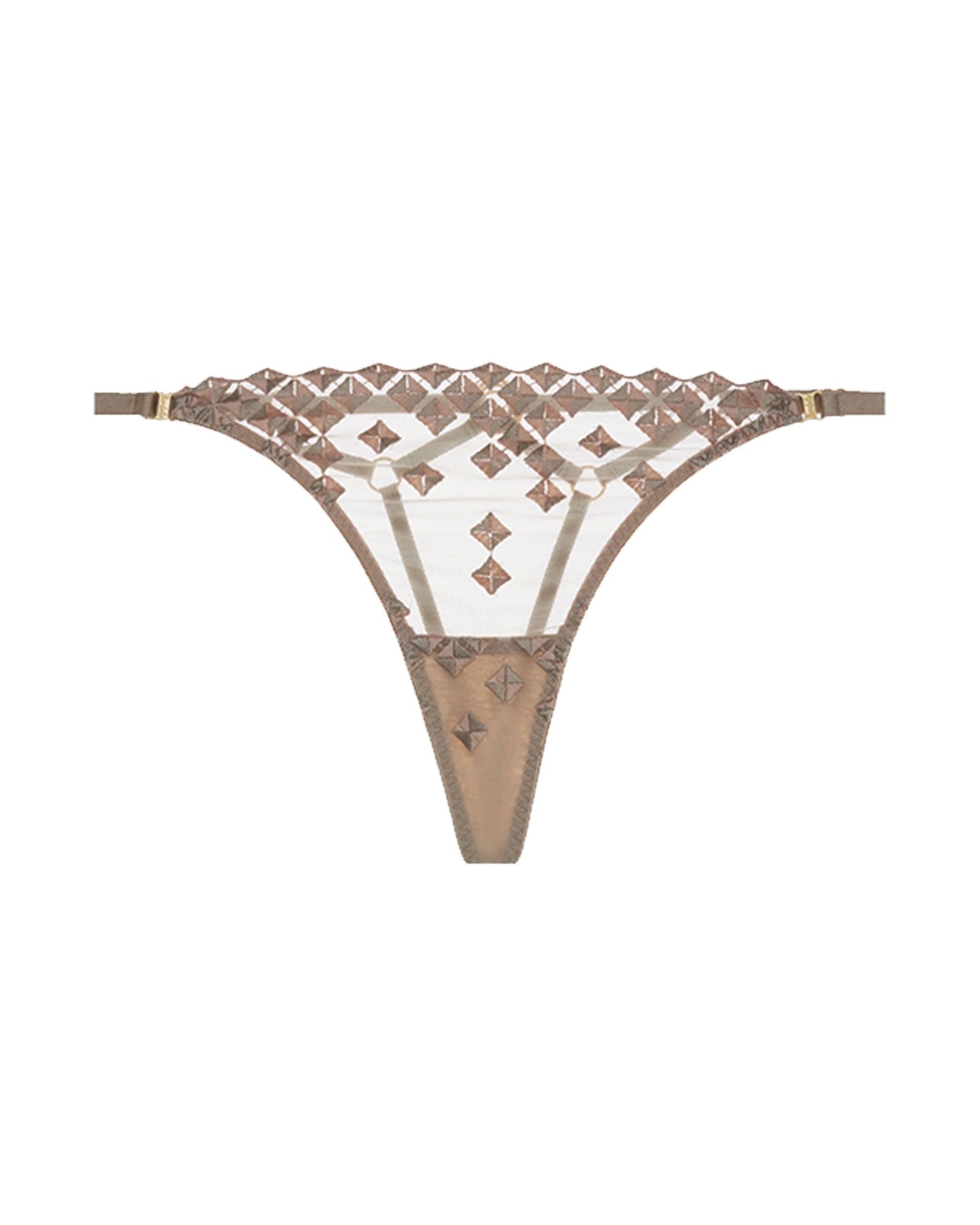Bordelle Square Lace Thong in beige