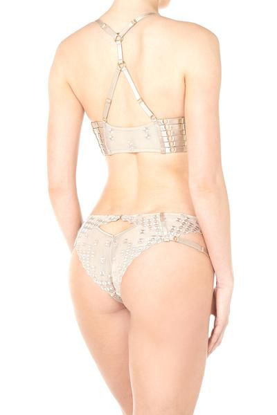 Bordelle Square Lace Brief in beige