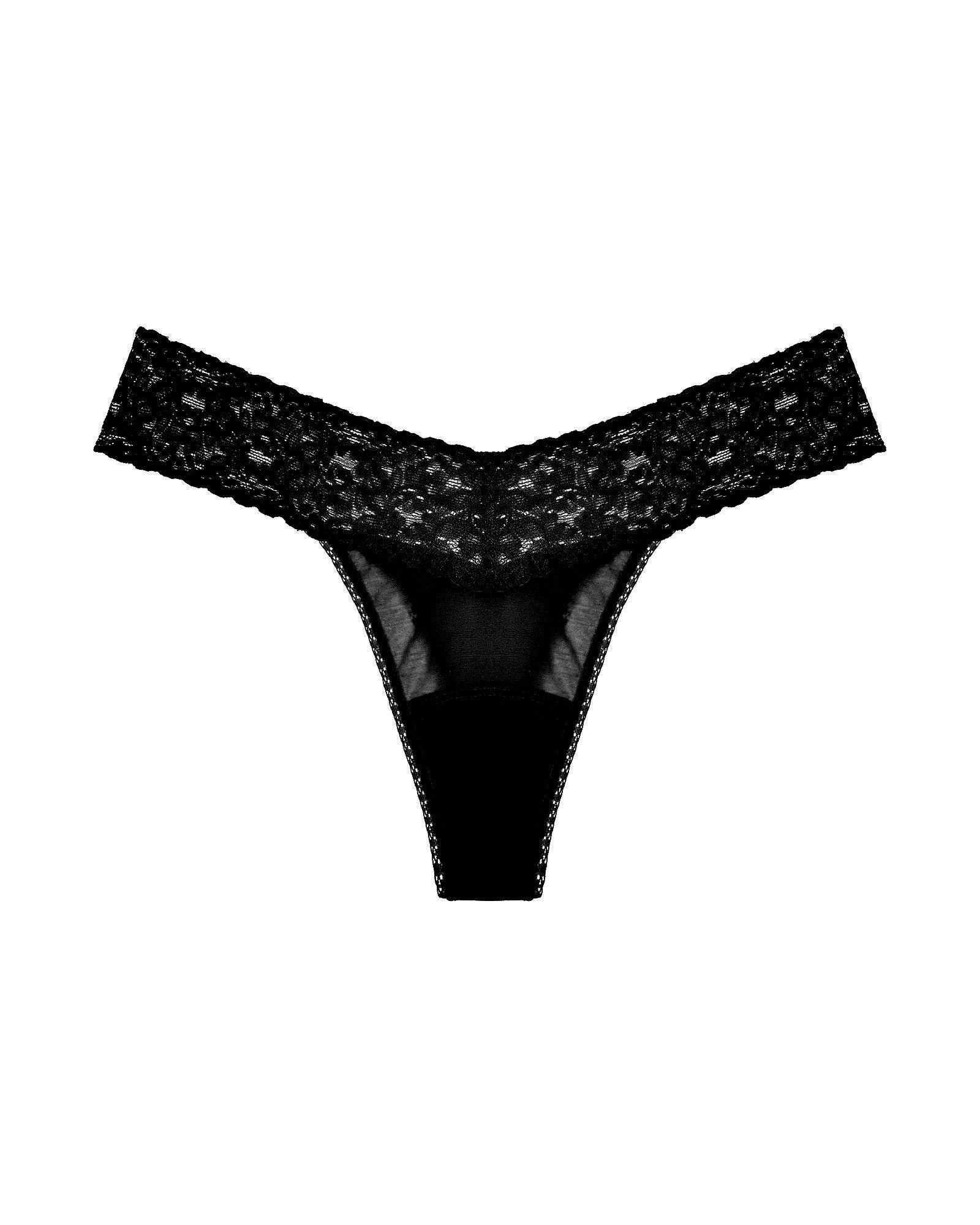 Hanky Panky Cotton Low Rise Thong in black
