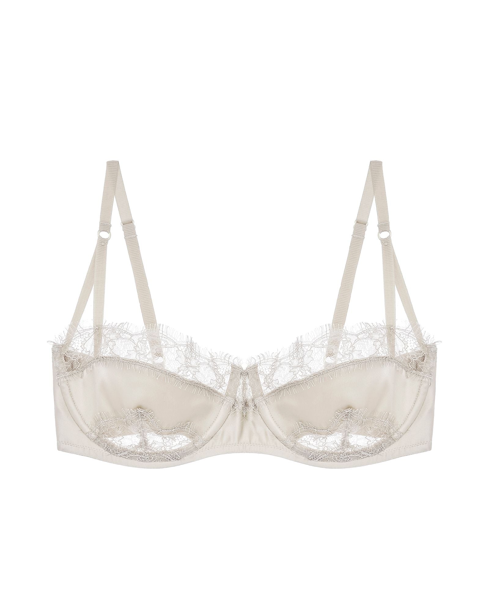 Kiki de Montparnasse Lace Inset Balconette Bra in white