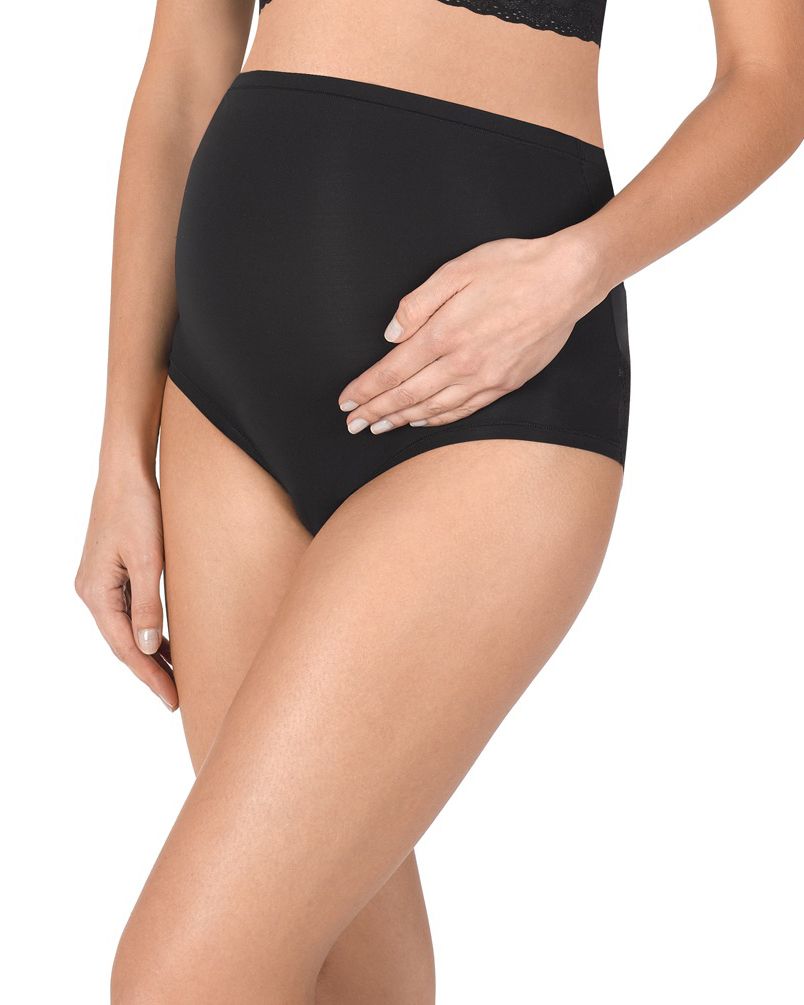 Natori Bliss Cotton Maternity Boyshort in black