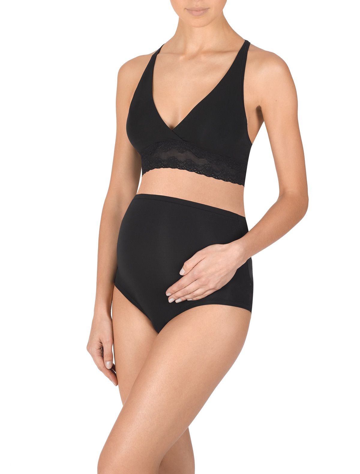 Natori Bliss Cotton Maternity Boyshort in black