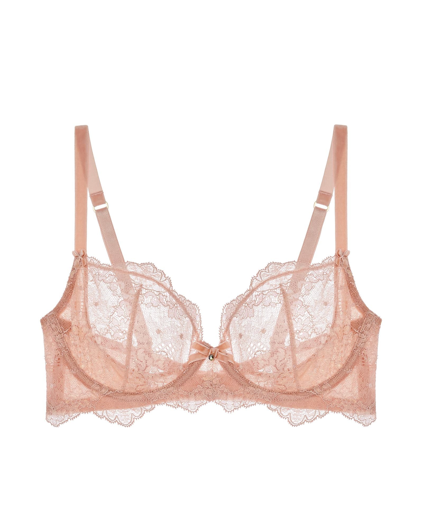 Dita Von Teese Lurex Lace Underwire Bra in pink