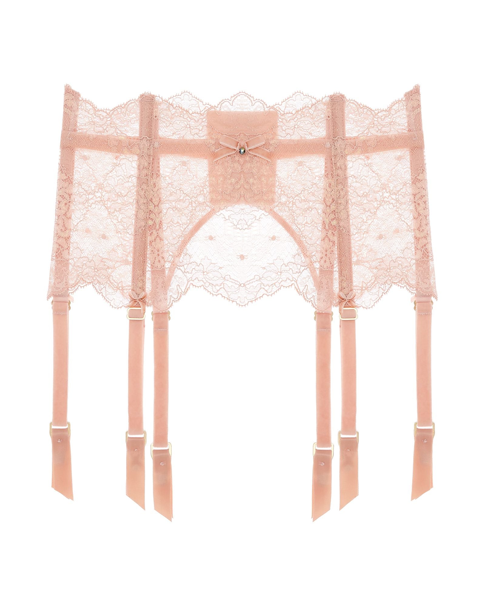 Dita Von Teese Lurex Lace Suspender in pink