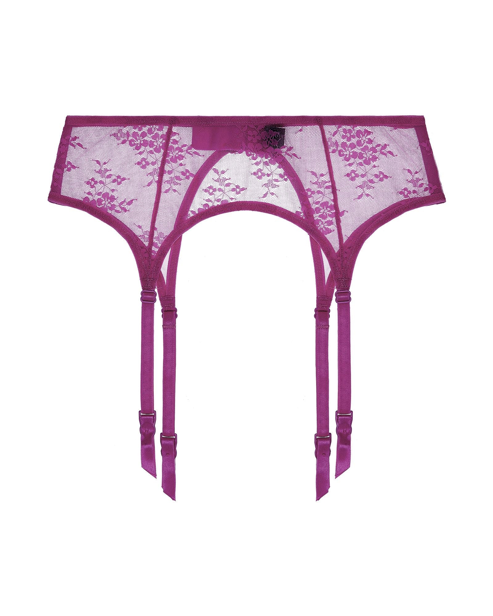 Romy Suspender Belt In Purple On Sale