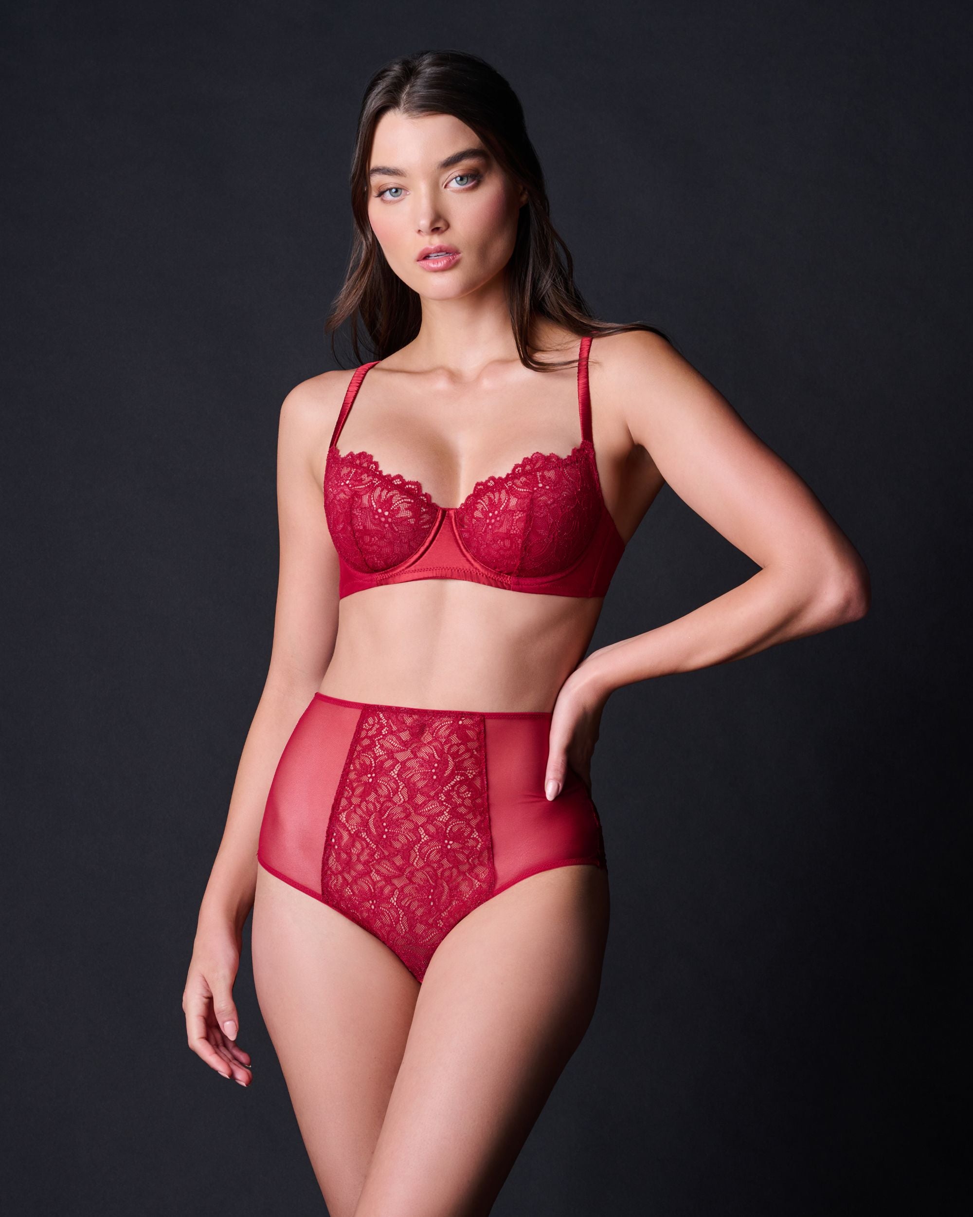 Journelle Lexi High Waist Bikini in red