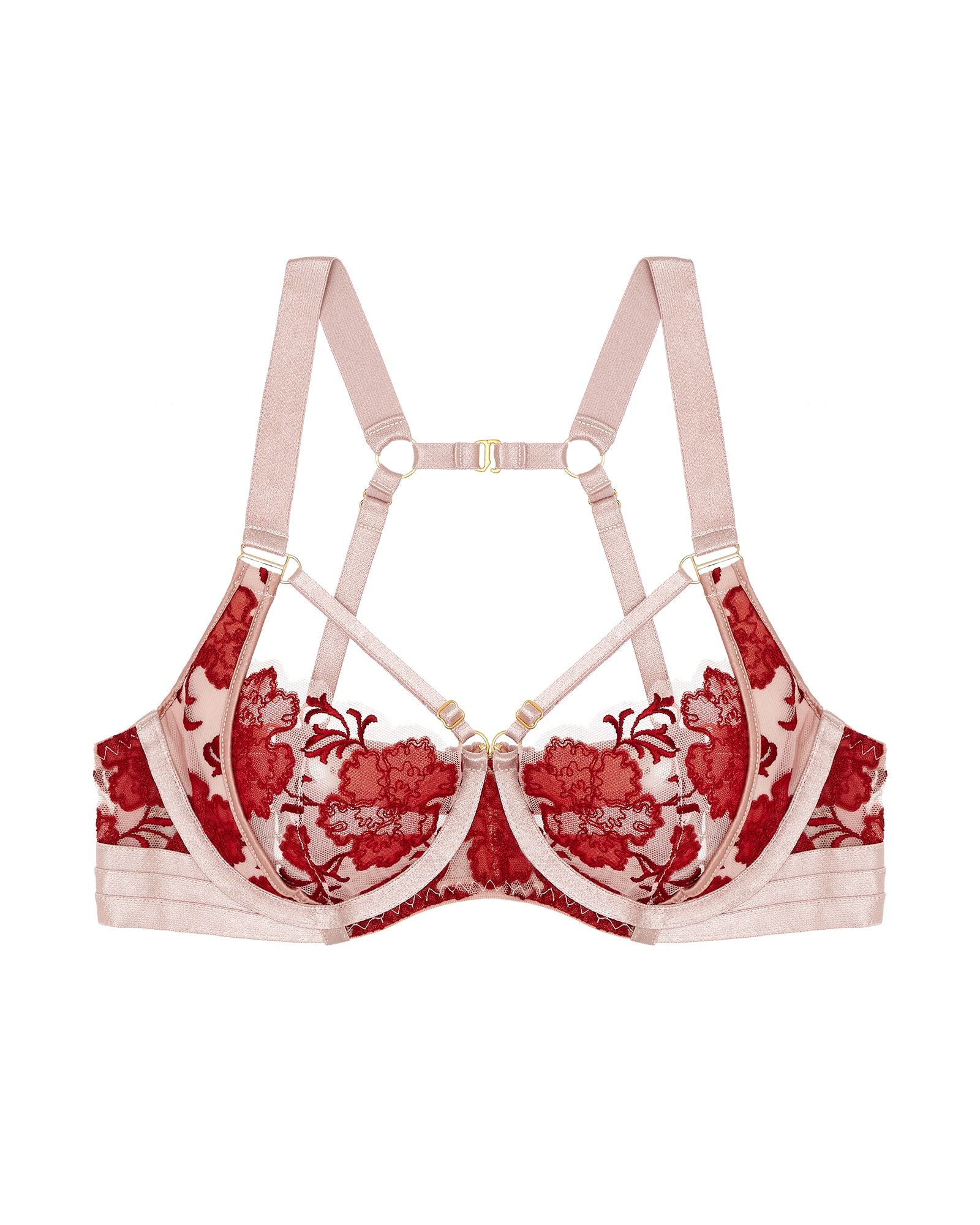 Bordelle Amaya Balconette Wire Bra in red