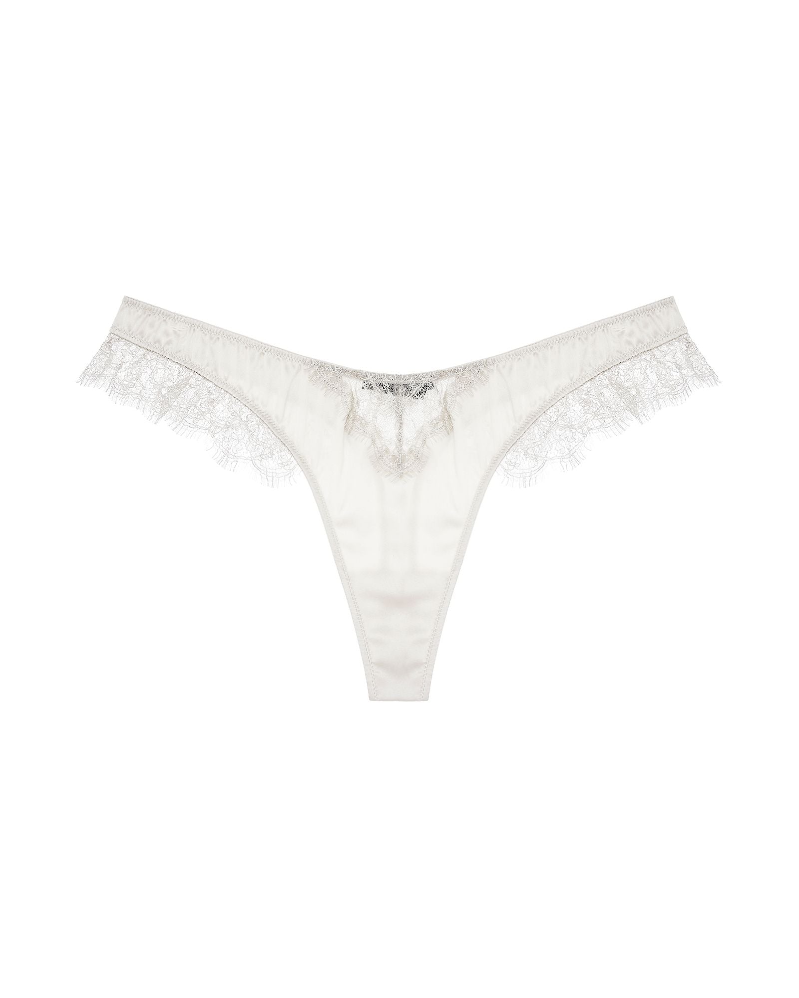 Kiki de Montparnasse Lace Inset Thong in white