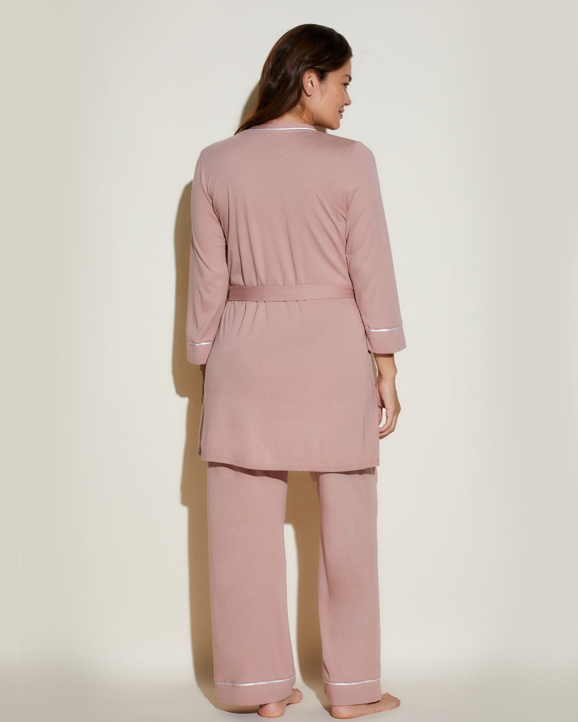 Cosabella Bella Maternity 3-Piece Pajama Set in pink