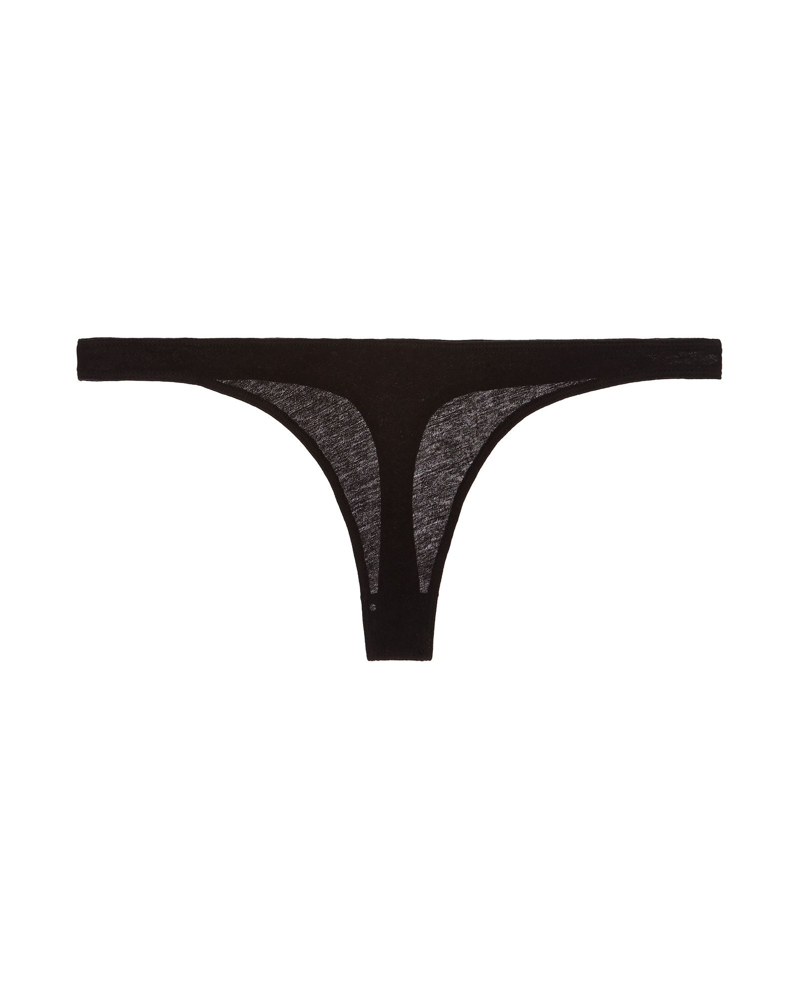Skin Organic Pima Cotton Thong in black