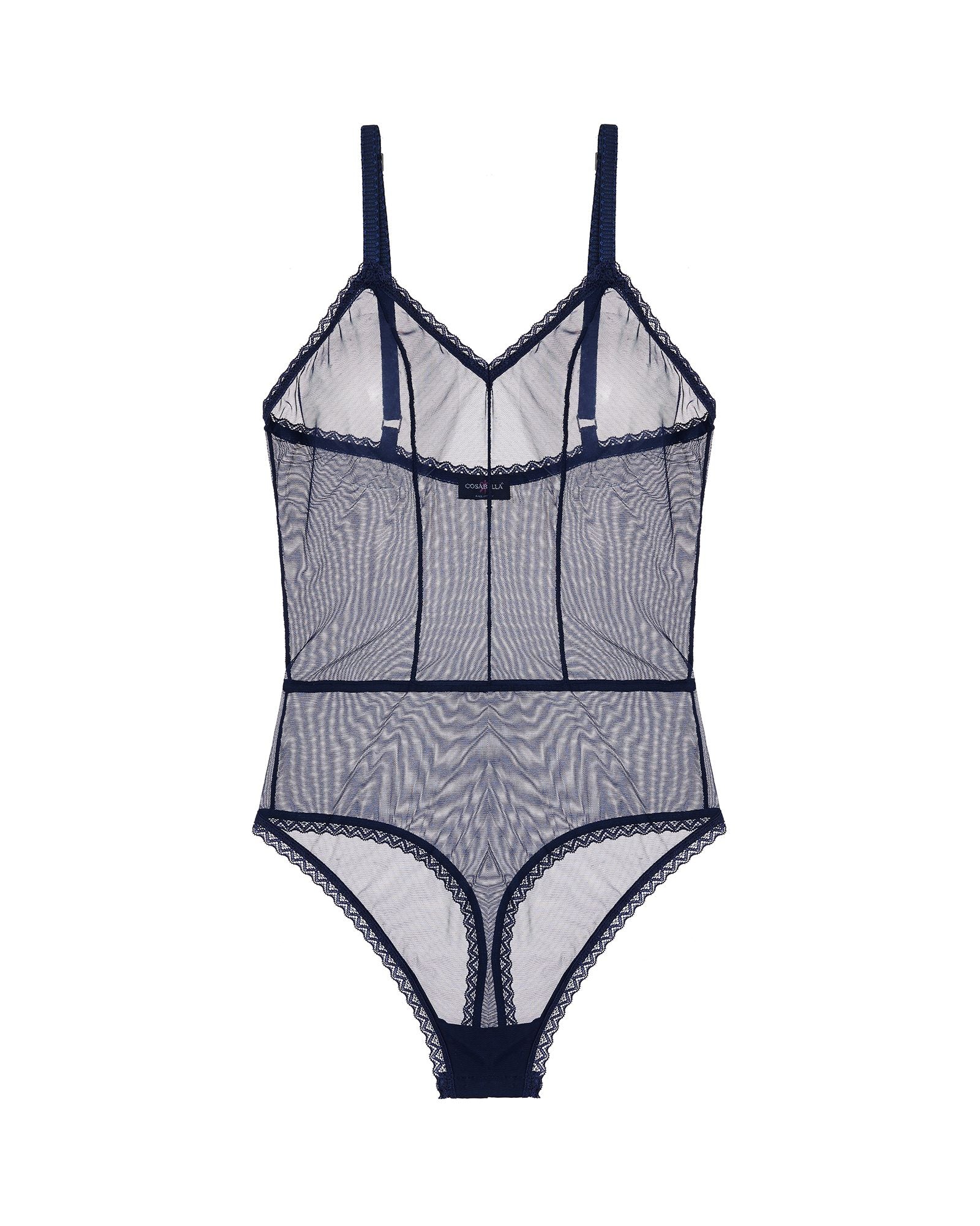 Cosabella Mesh Temptation Teddy in blue