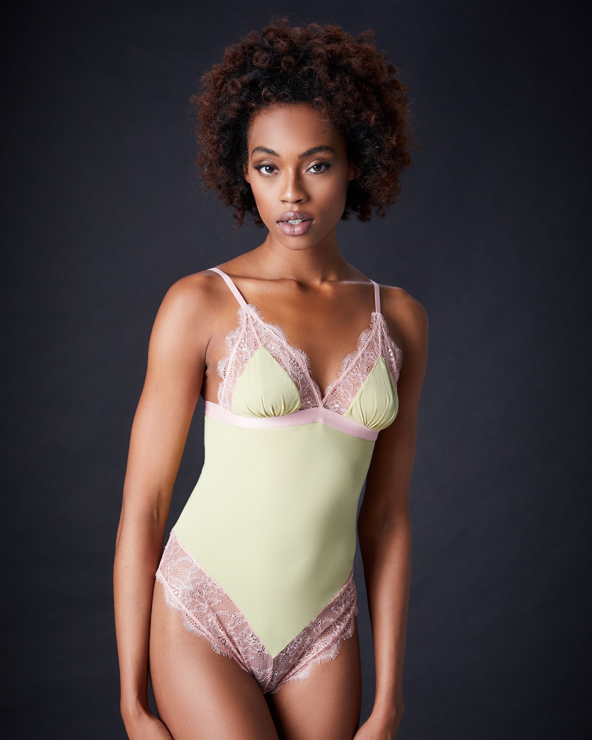 Love Stories Doris Lace Bodysuit in green