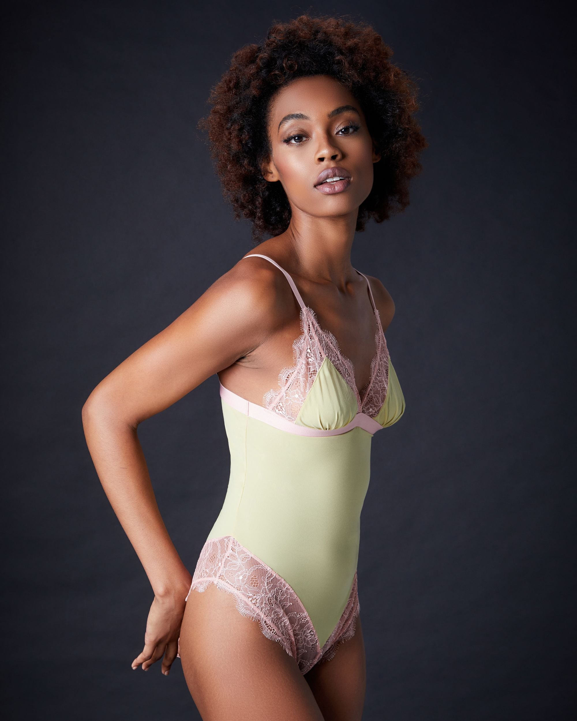 Love Stories Doris Lace Bodysuit in green