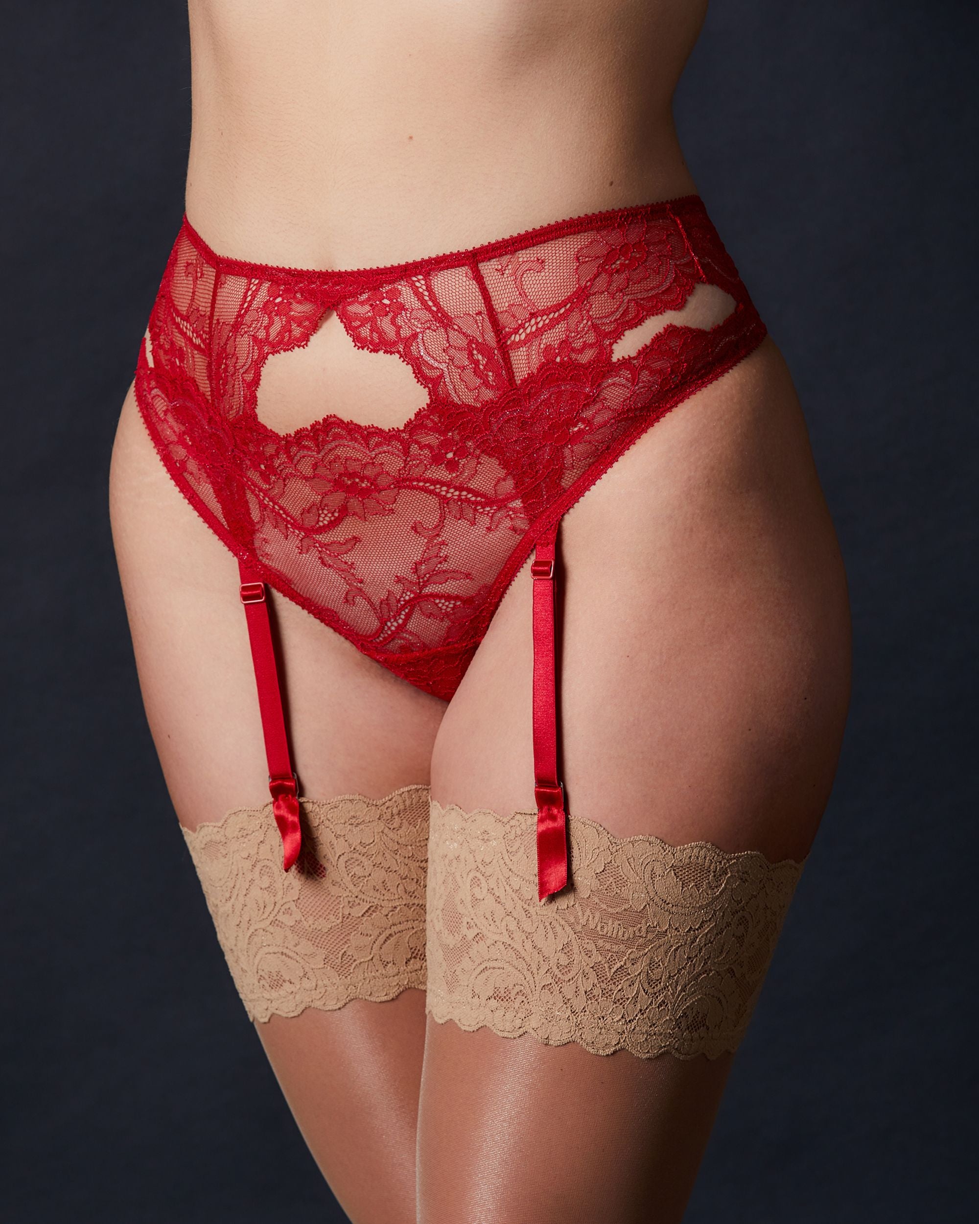 Journelle Anais Suspender Belt in red