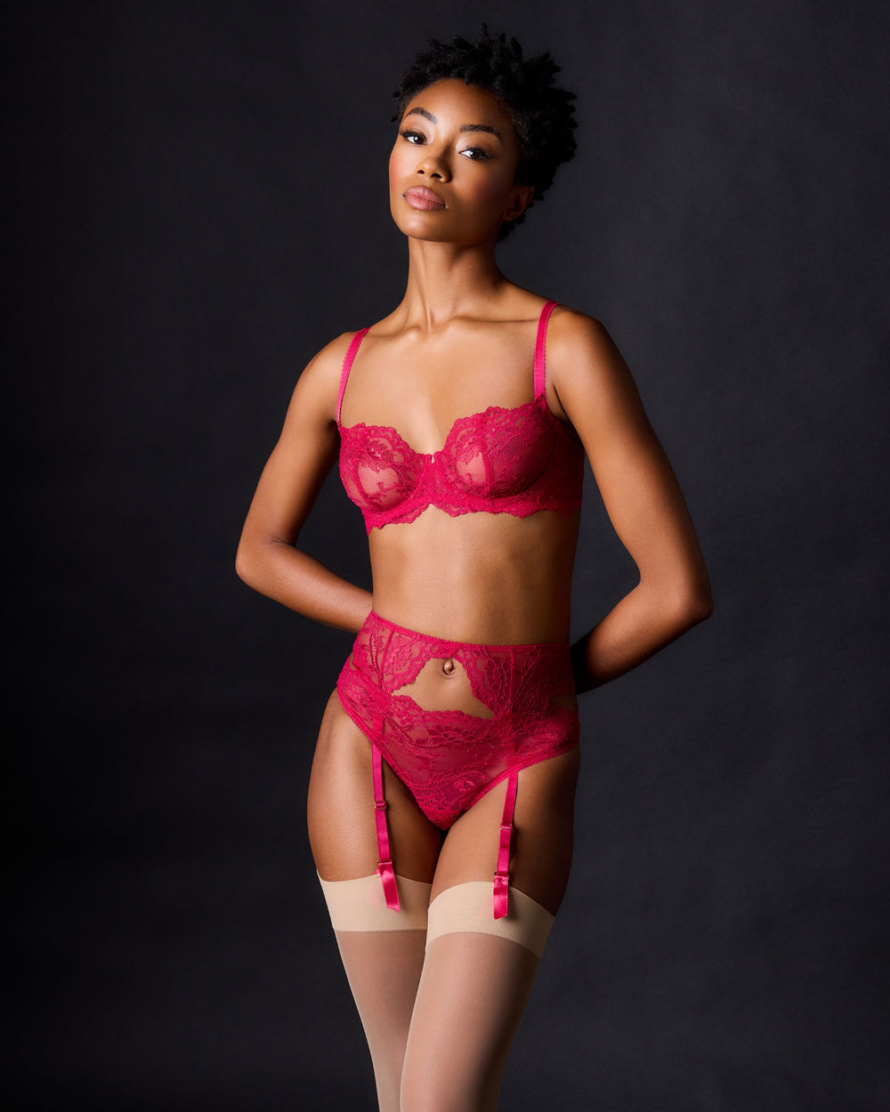 Journelle Anais Suspender Belt in pink
