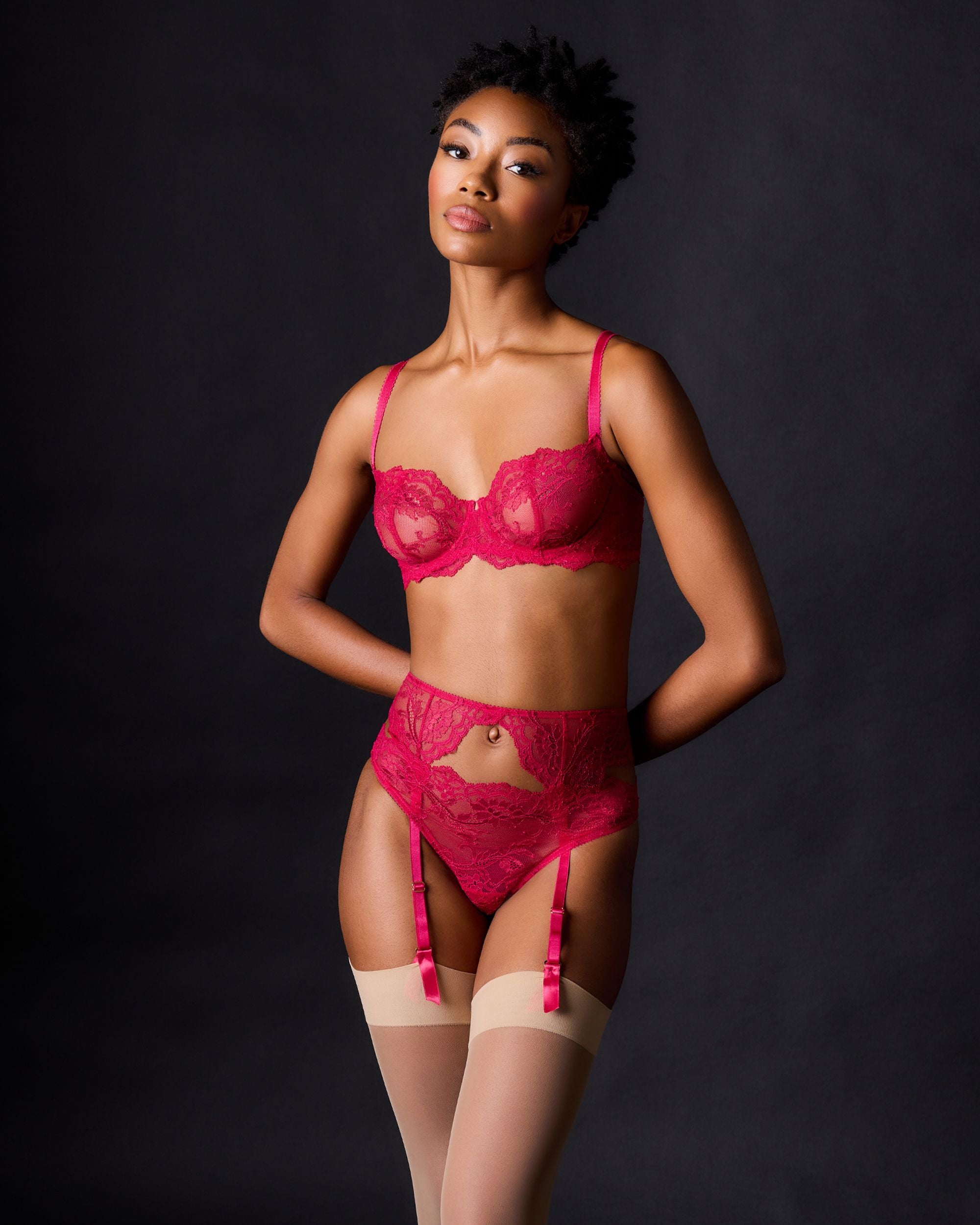Journelle Anais Suspender Belt in pink
