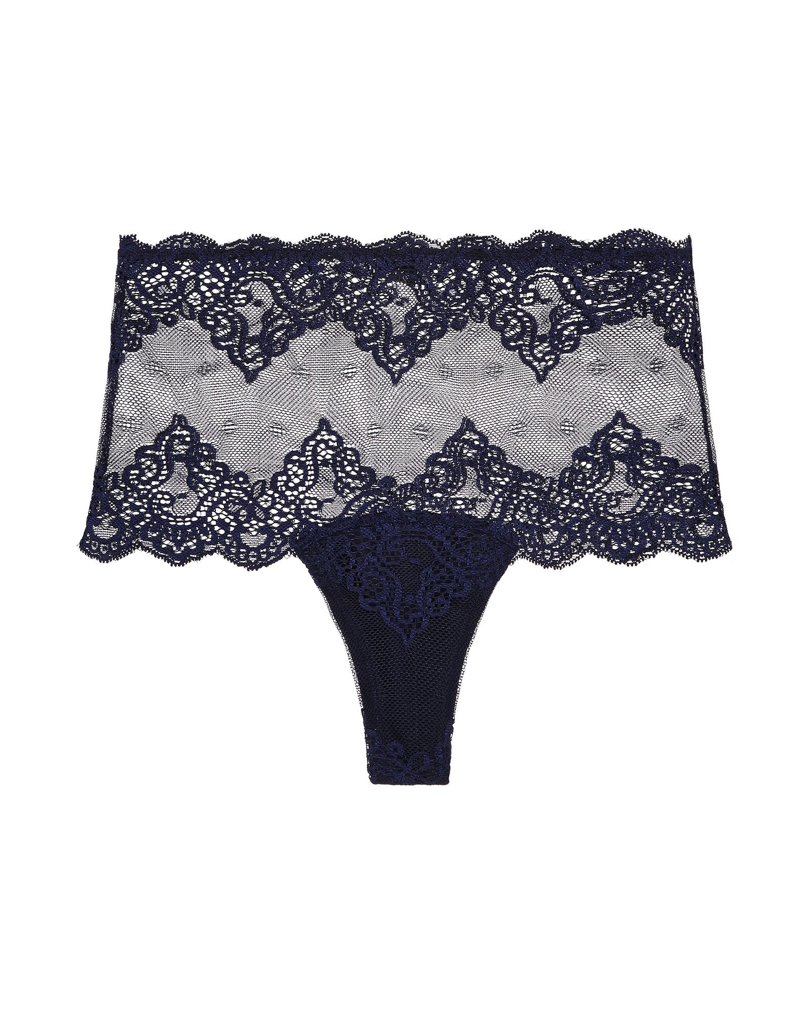 Only Hearts So Fine with Lace Hi-Waist Thong in blue