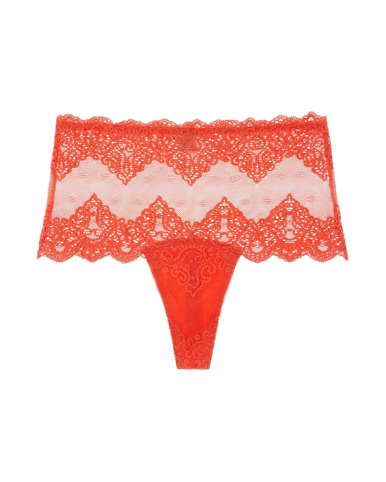 Only Hearts So Fine with Lace Hi-Waist Thong in orange