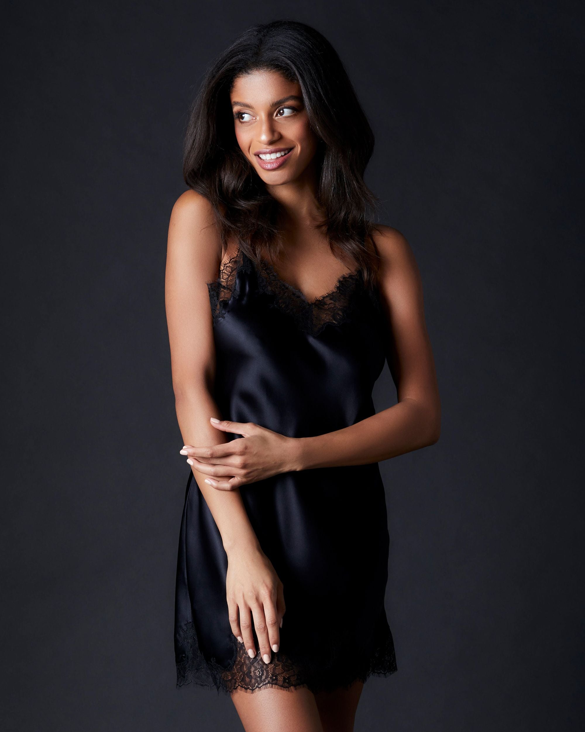 Journelle Charlotte Short Slip in black