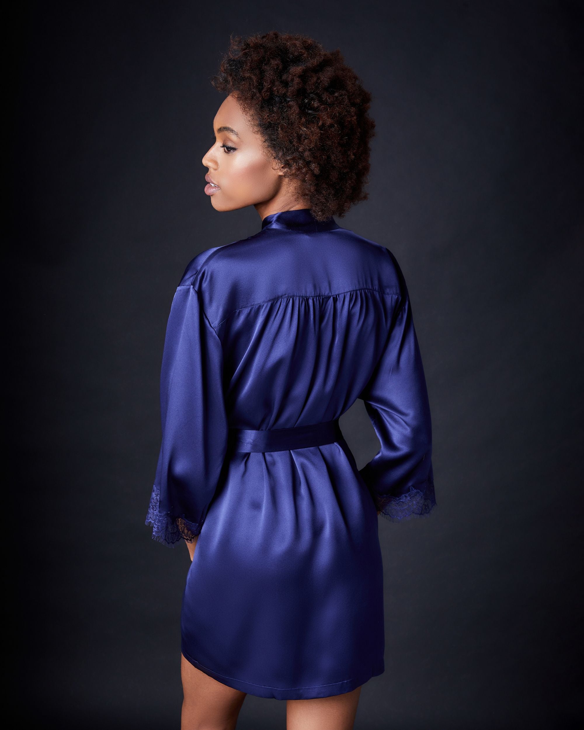 Journelle Charlotte Short Robe in blue