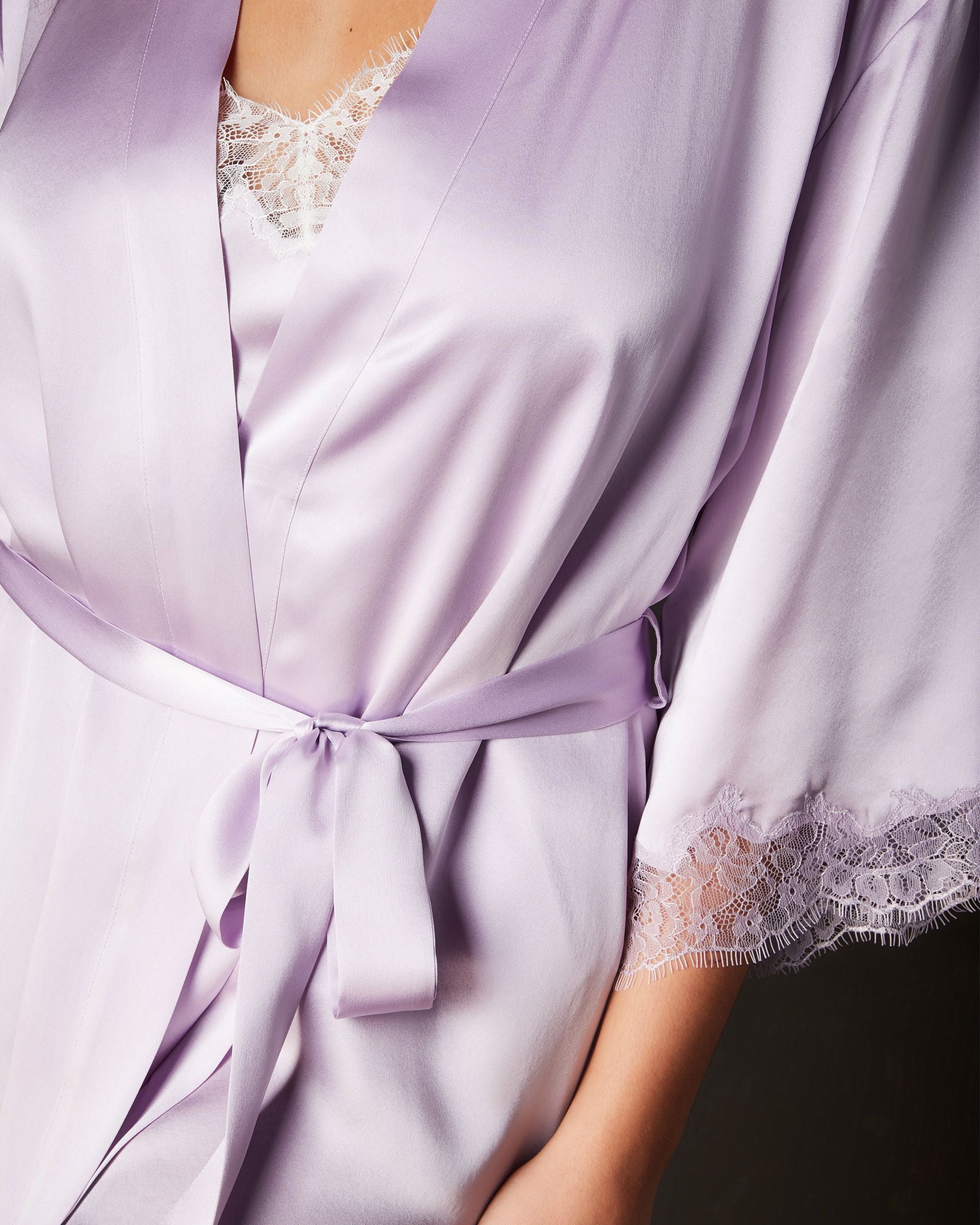 Journelle Charlotte Short Robe in purple