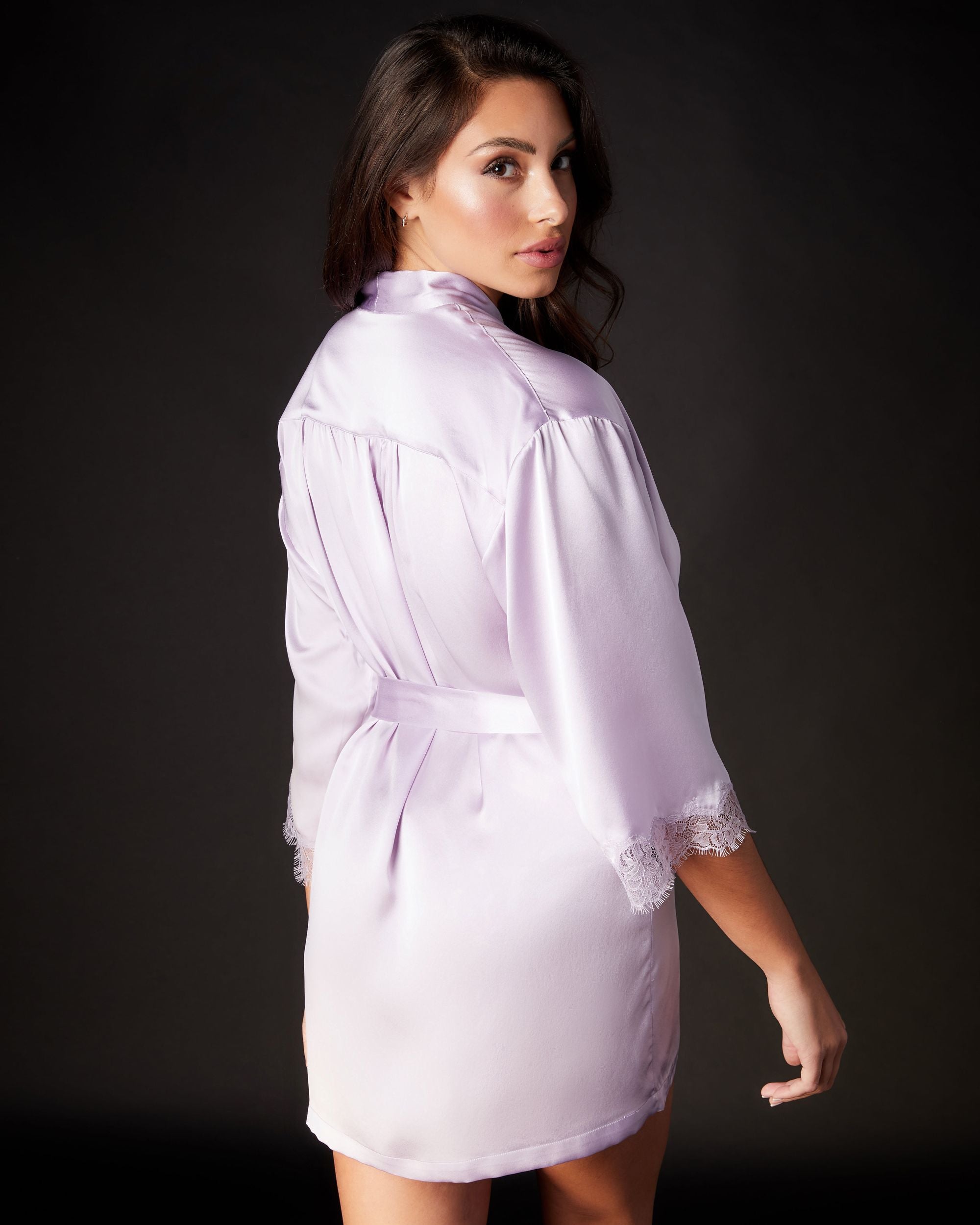 Journelle Charlotte Short Robe in purple